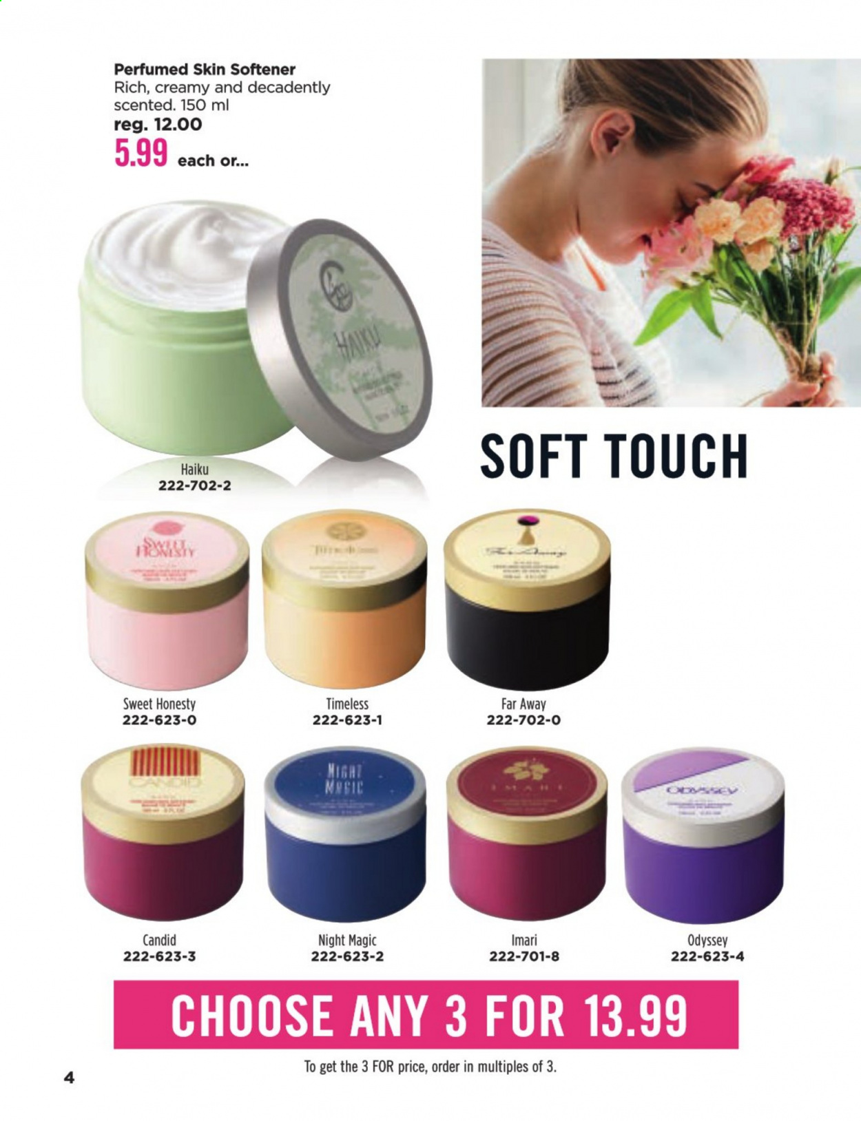 thumbnail - Avon Flyer - Sales products - fabric softener, skin softener, far away, Imari. Page 4.