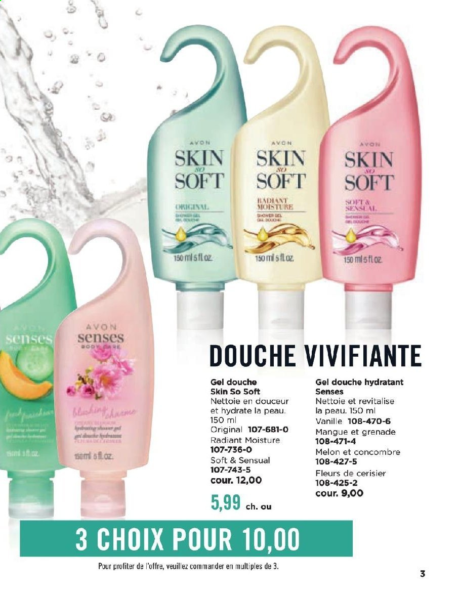 thumbnail - Avon Flyer - Sales products - Avon, Skin So Soft. Page 3.