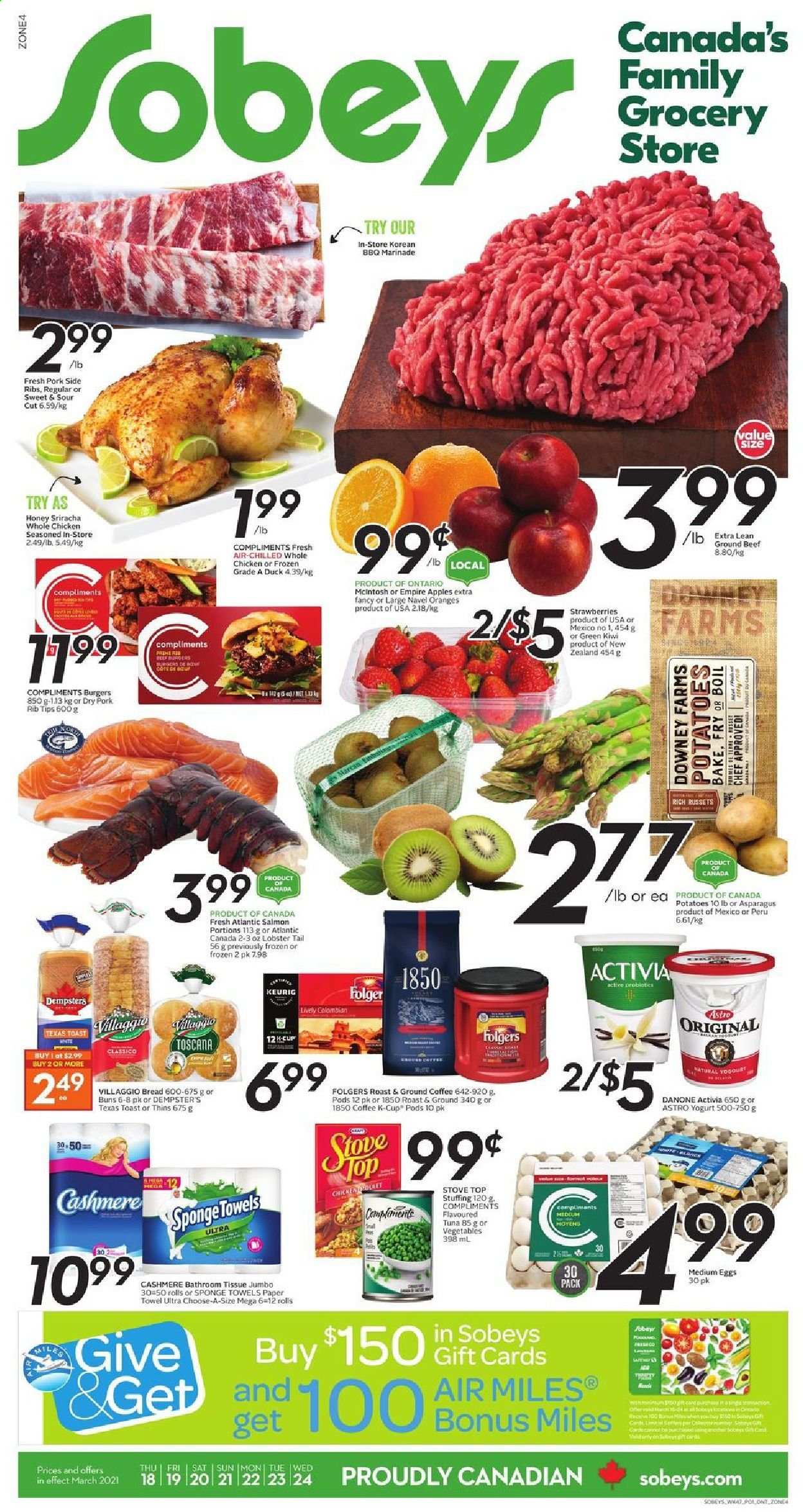 Sobeys flyer - March 18, 2021 - March 24, 2021. Page 1