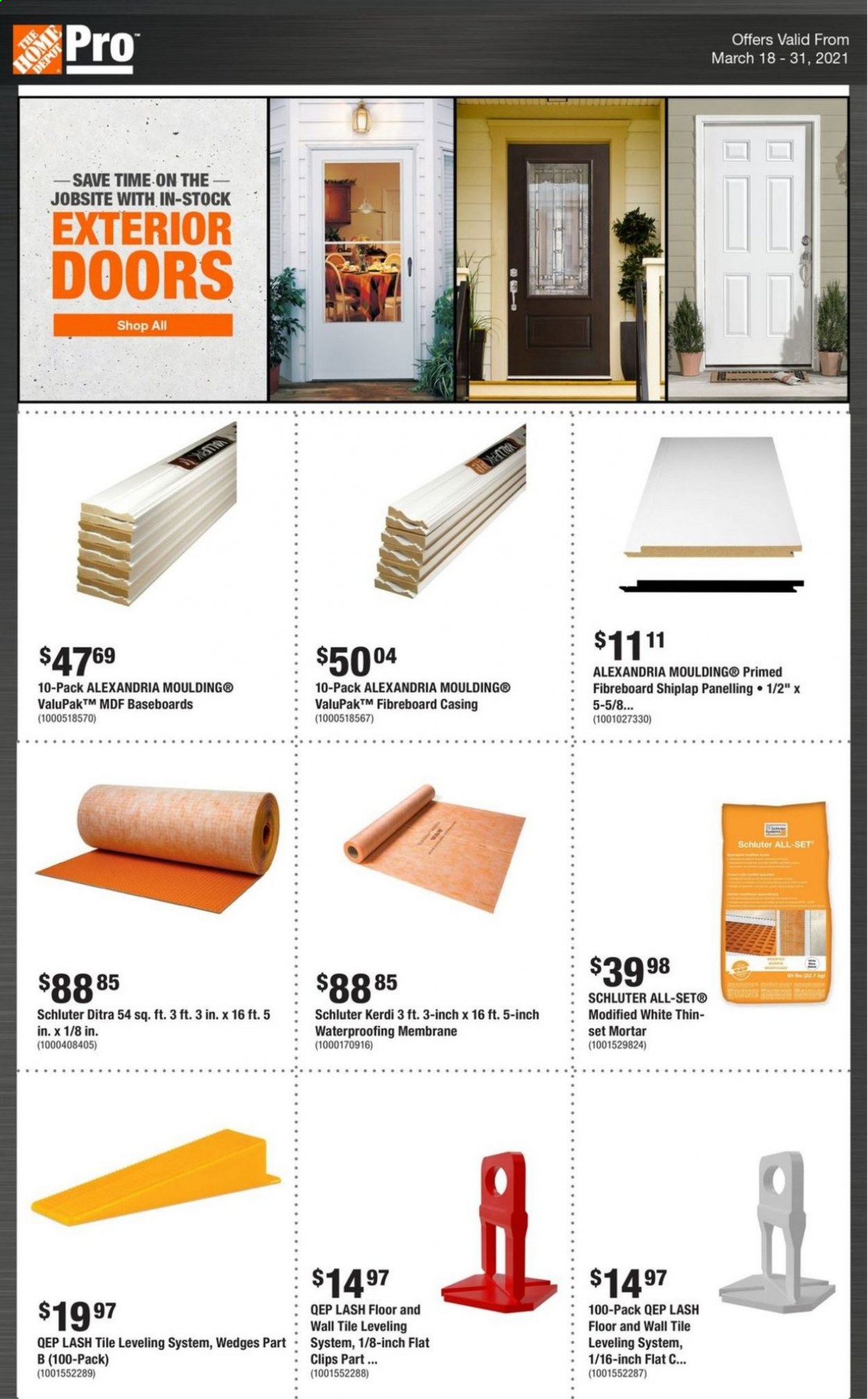 thumbnail - The Home Depot Flyer - March 18, 2021 - March 31, 2021 - Sales products - shiplap, moulding, door. Page 1.