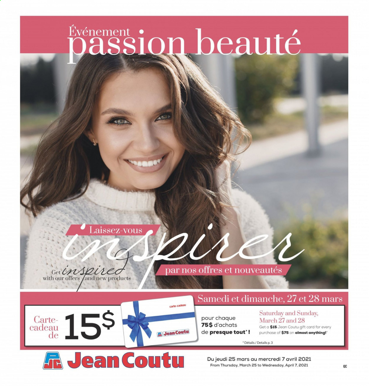 thumbnail - Jean Coutu Flyer - March 25, 2021 - April 07, 2021 - Sales products - Mars. Page 1.