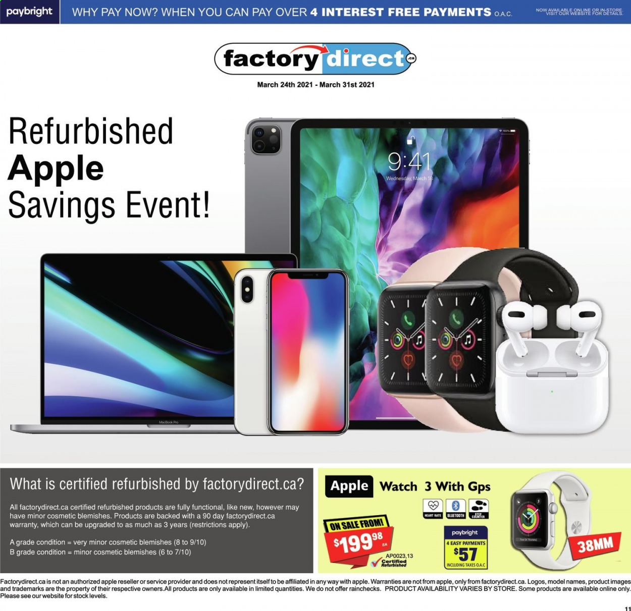 thumbnail - Factory Direct Flyer - March 24, 2021 - March 31, 2021 - Sales products - MacBook. Page 1.