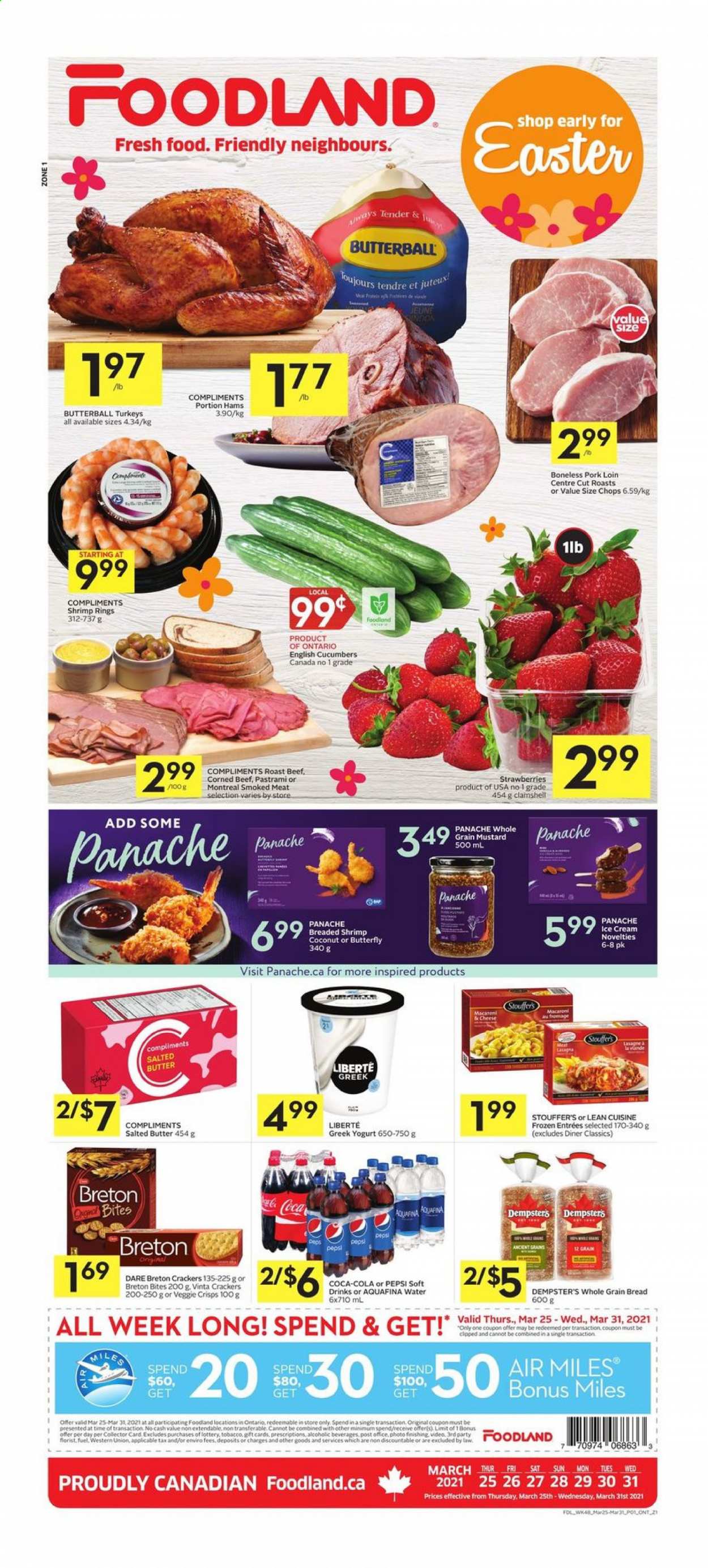 thumbnail - Circulaire Foodland - 25 Mars 2021 - 31 Mars 2021 - Produits soldés - crackers, Pepsi. Page 1.