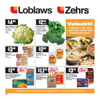 Circulaire Loblaws - 25 Mars 2021 - 14 Avril 2021.