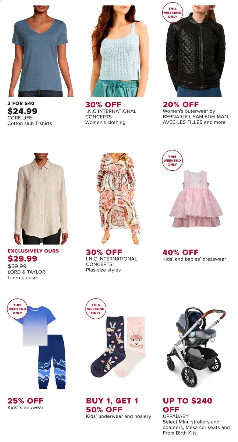 thumbnail - Hudson's Bay Flyer - Sales products - linens, blouse, t-shirt, hosiery, underwear, sleepwear. Page 7.