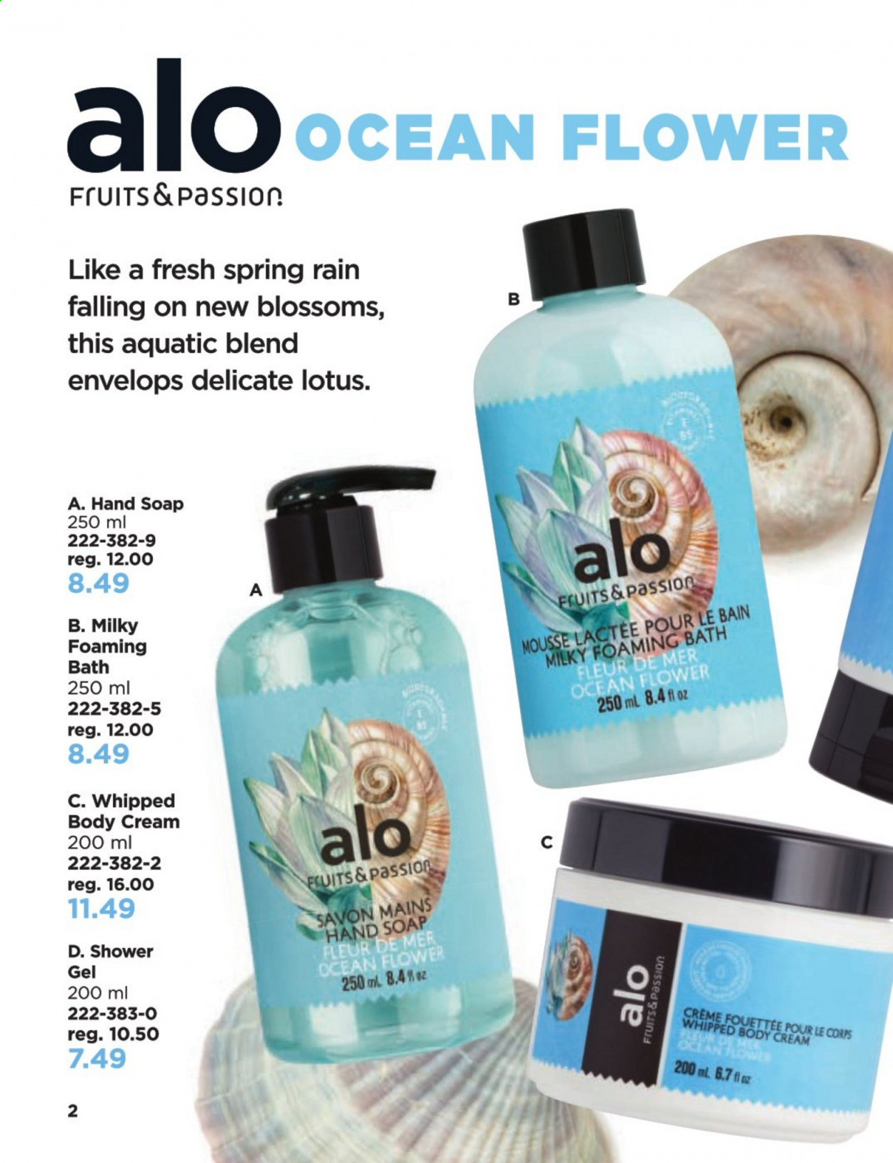 thumbnail - Avon Flyer - Sales products - shower gel, hand soap, soap, Lotus. Page 2.