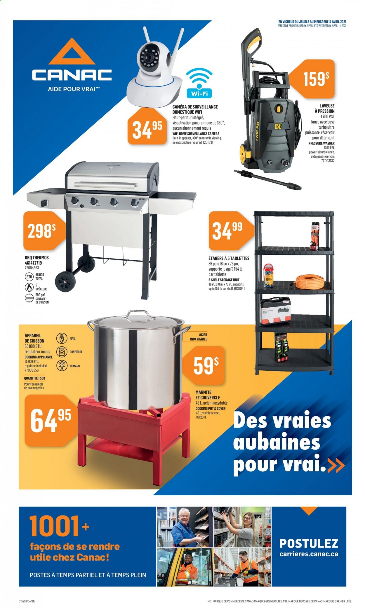 thumbnail - Canac Flyer - April 08, 2021 - April 14, 2021 - Sales products - storage box, pressure washer, pot. Page 1.