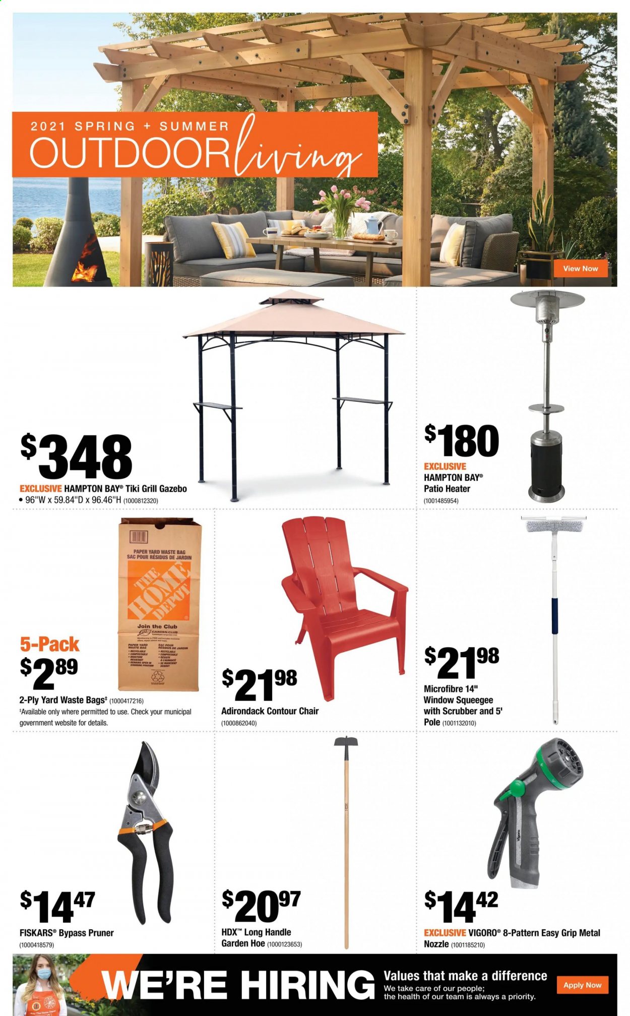 thumbnail - The Home Depot Flyer - April 08, 2021 - April 14, 2021 - Sales products - Fiskars, bag, paper, chair, heater, gazebo, grill. Page 3.