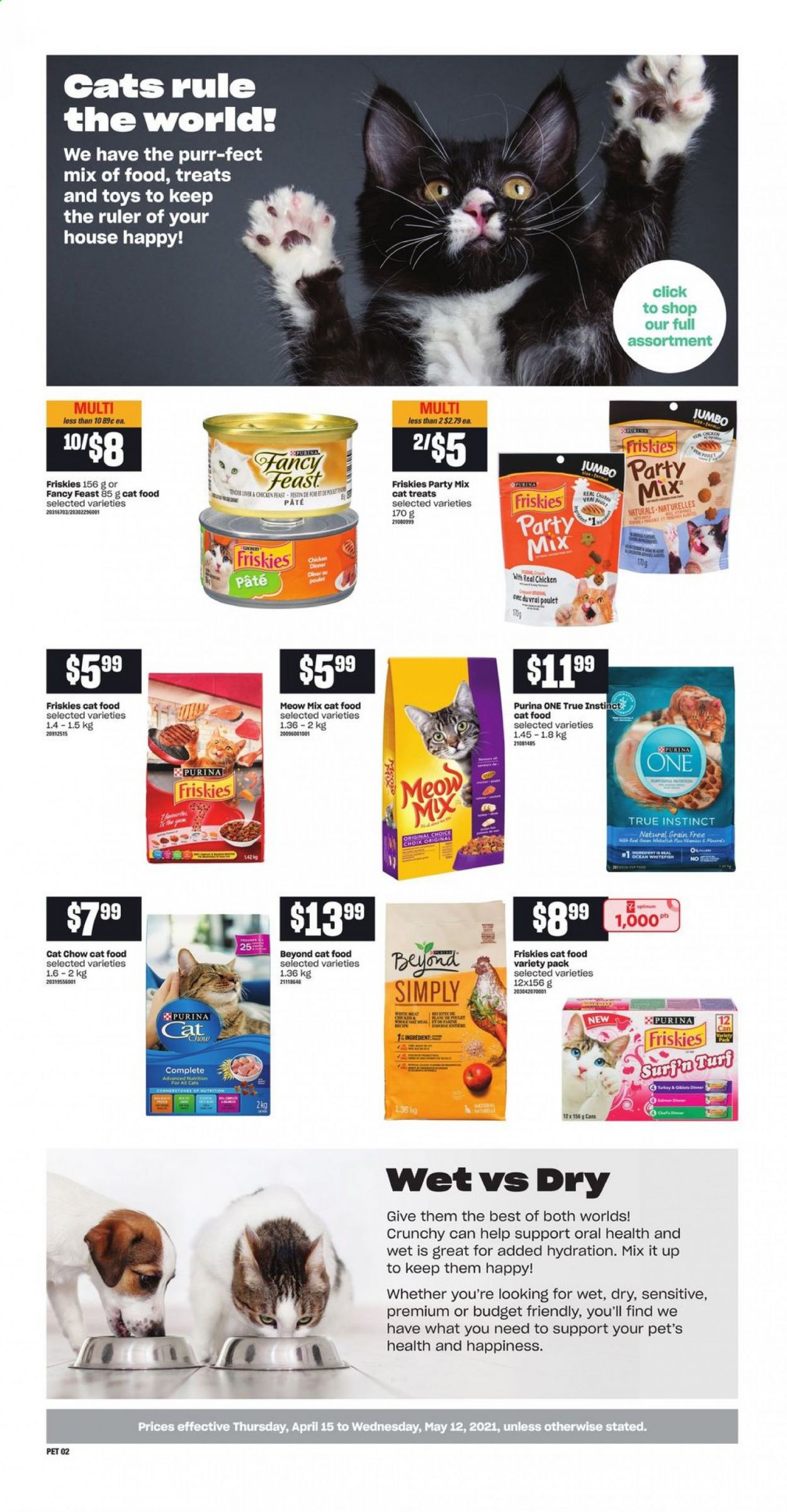 thumbnail - Atlantic Superstore Flyer - April 15, 2021 - May 12, 2021 - Sales products - animal food, cat food, Purina, Optimum, Meow Mix, Fancy Feast, Friskies. Page 2.