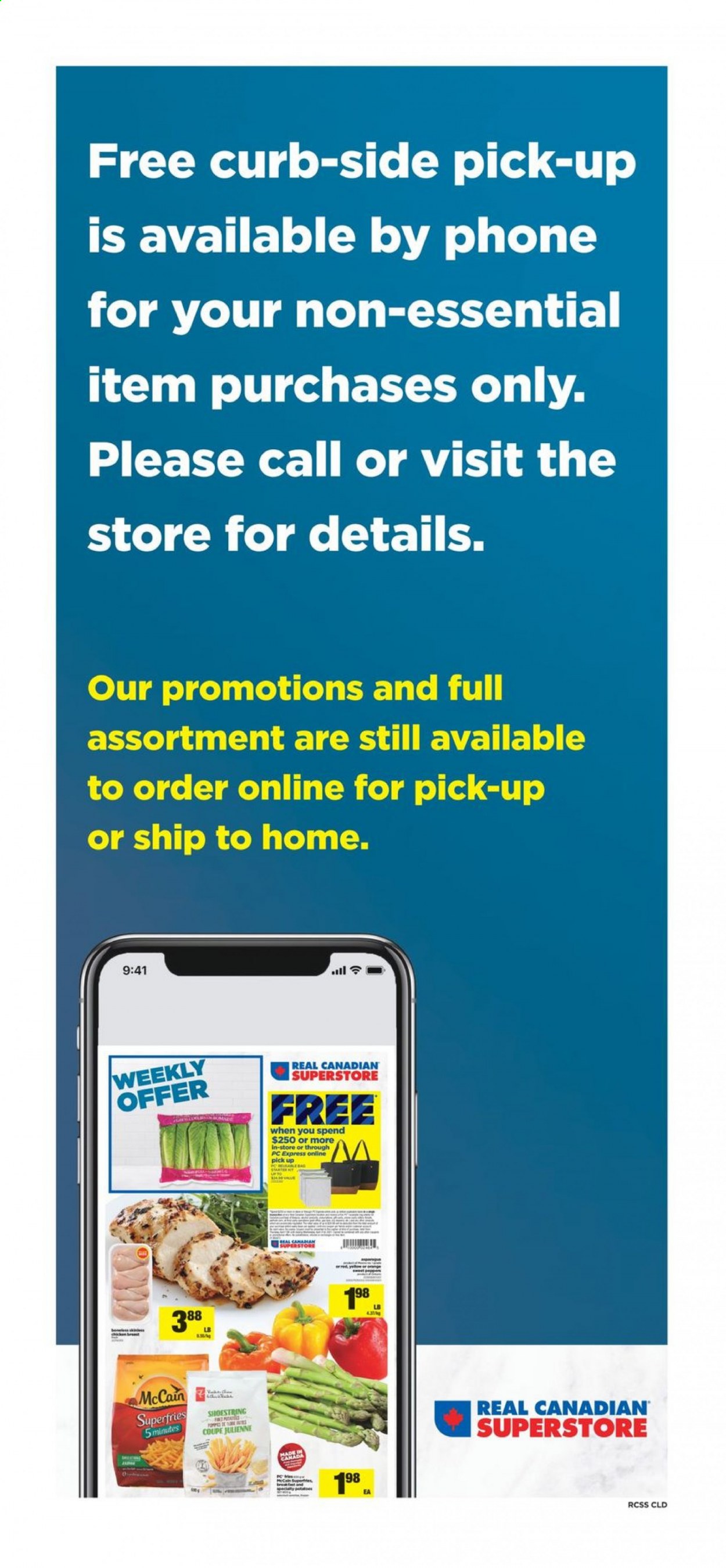 thumbnail - Real Canadian Superstore Flyer - April 15, 2021 - April 21, 2021 - Sales products - McCain, potato fries, phone. Page 2.