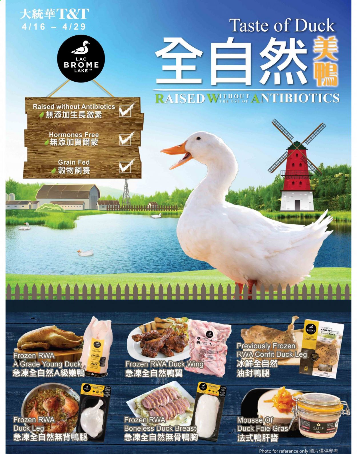 thumbnail - T&T Supermarket Flyer - April 16, 2021 - April 29, 2021 - Sales products - Rana, foie gras, duck meat, duck breasts, duck leg. Page 1.