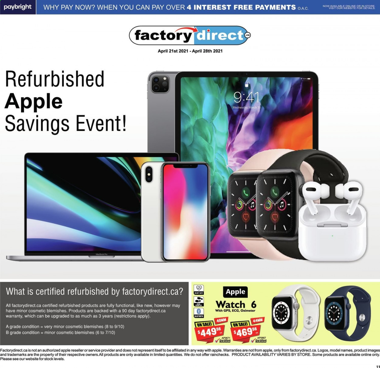thumbnail - Factory Direct Flyer - April 21, 2021 - April 28, 2021 - Sales products - MacBook. Page 1.