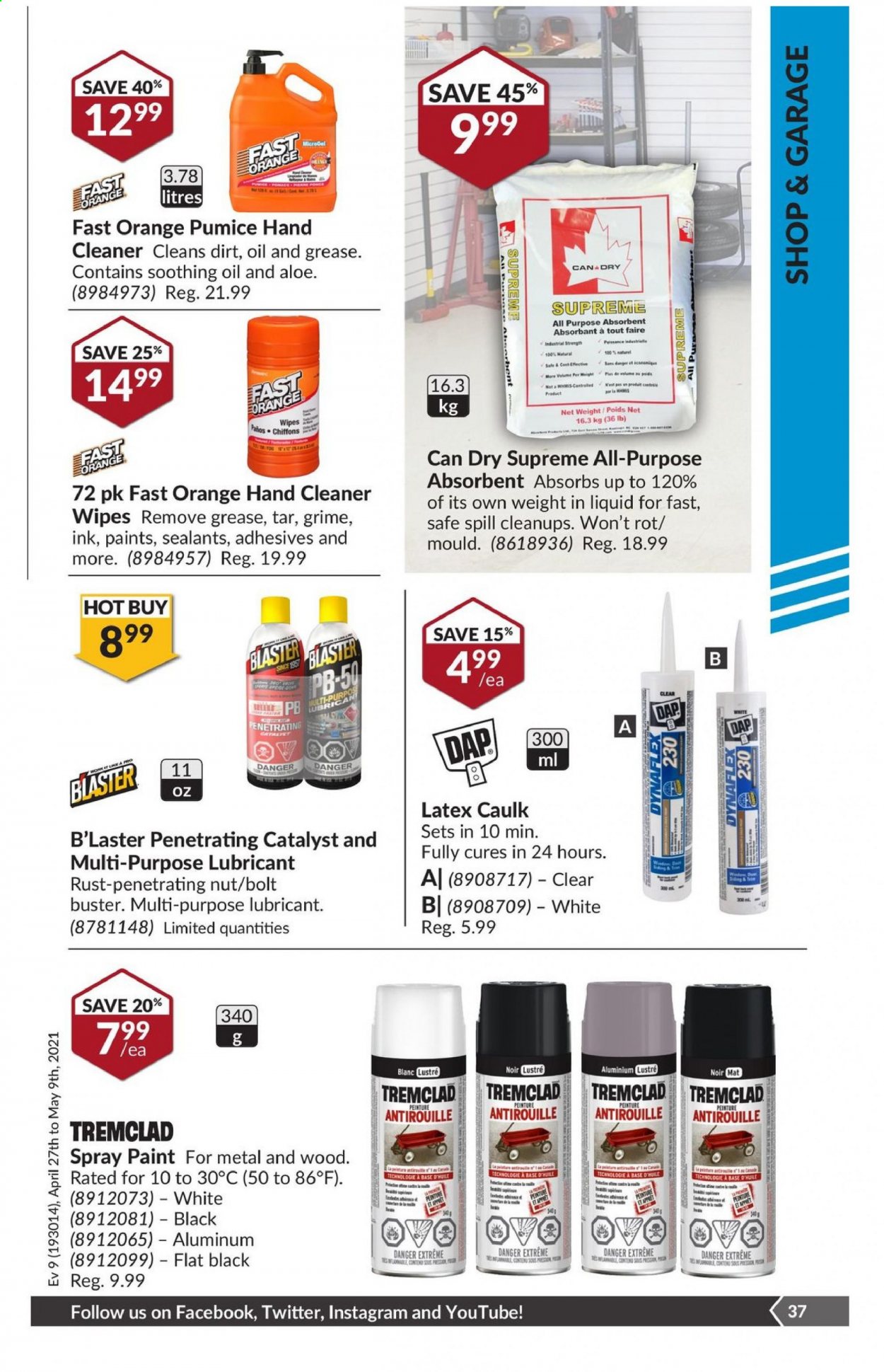 thumbnail - Princess Auto Flyer - April 27, 2021 - May 09, 2021 - Sales products - lubricant, spray paint, cleaner, B'laster. Page 41.