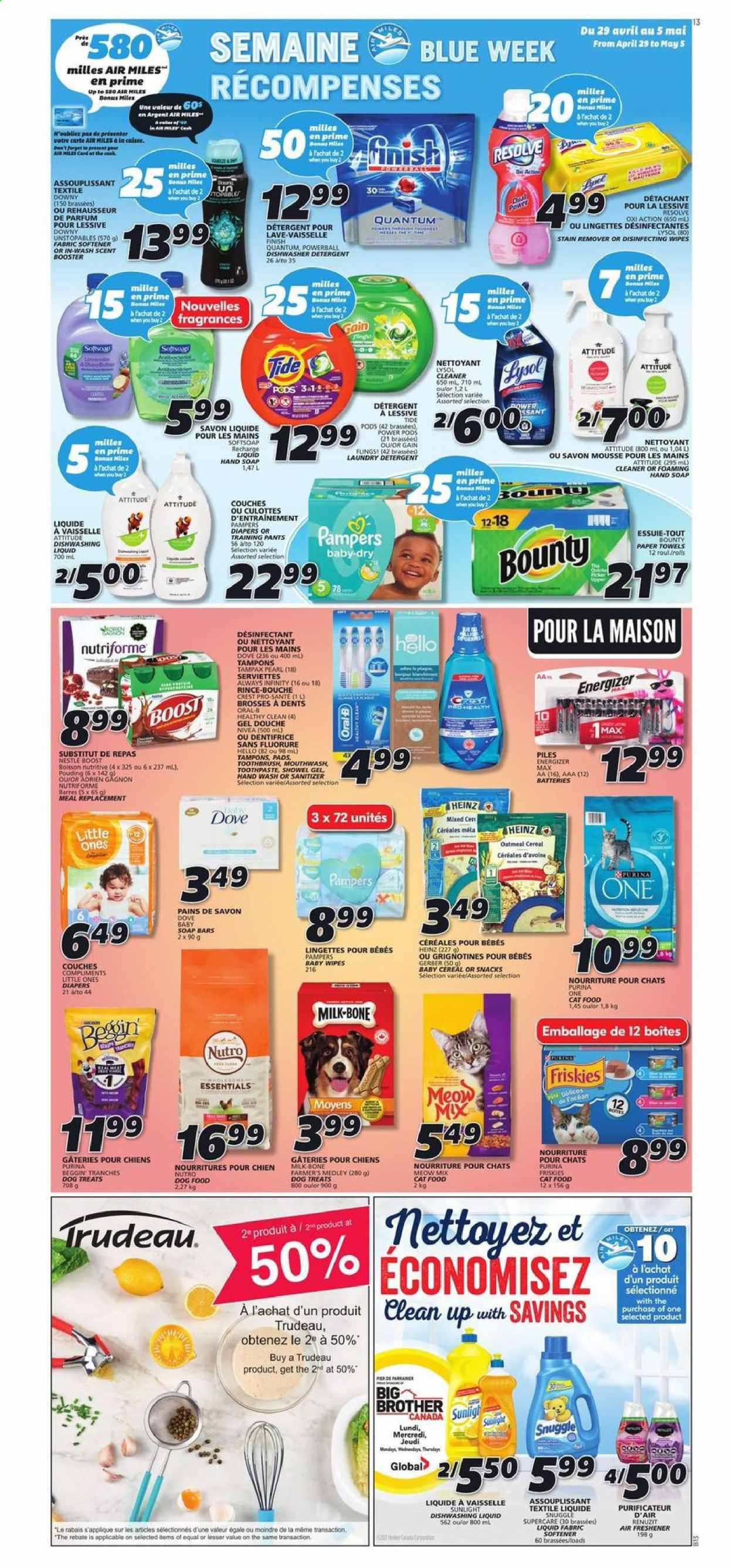 thumbnail - IGA Flyer - April 29, 2021 - May 05, 2021 - Sales products - milk, Bounty, Gerber, oatmeal, Heinz, cereals, Boost, Nestlé, Tampax, Oral-B. Page 8.