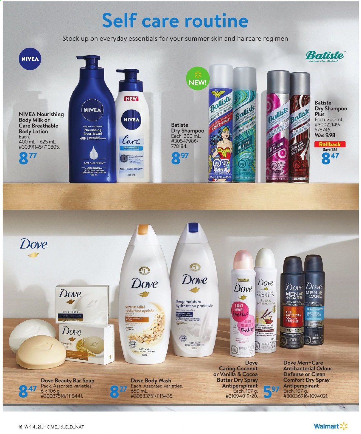 thumbnail - Circulaire Walmart - 29 Avril 2021 - 19 Mai 2021 - Produits soldés - shampooing, Dove, Nivea, sérum. Page 16.