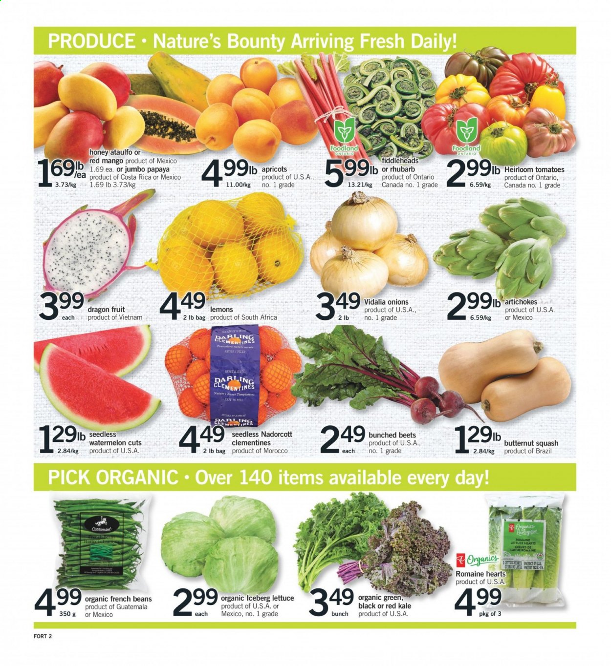 thumbnail - Circulaire Fortinos - 13 Mai 2021 - 19 Mai 2021 - Produits soldés - iceberg, haricots, butternut, dragon, clémentines. Page 3.
