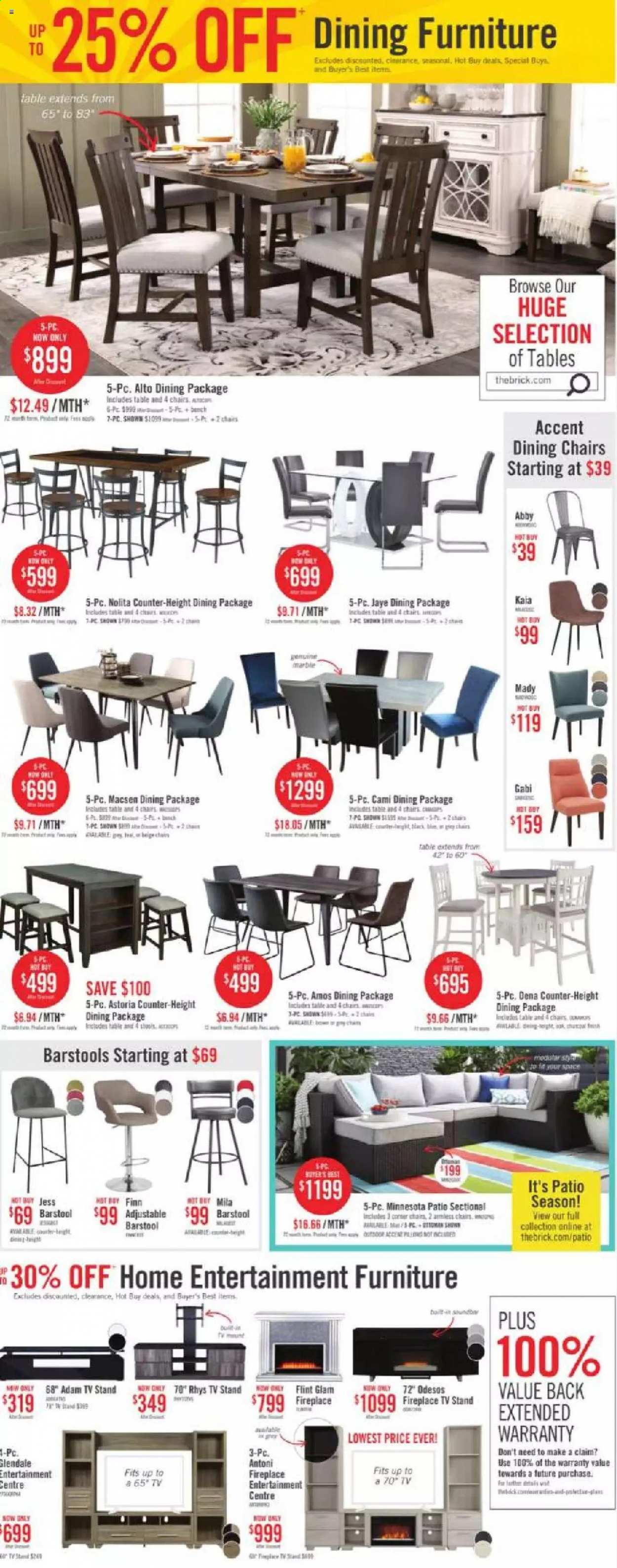 thumbnail - The Brick Flyer - May 13, 2021 - May 18, 2021 - Sales products - chair, bar stool, bench, TV stand. Page 4.