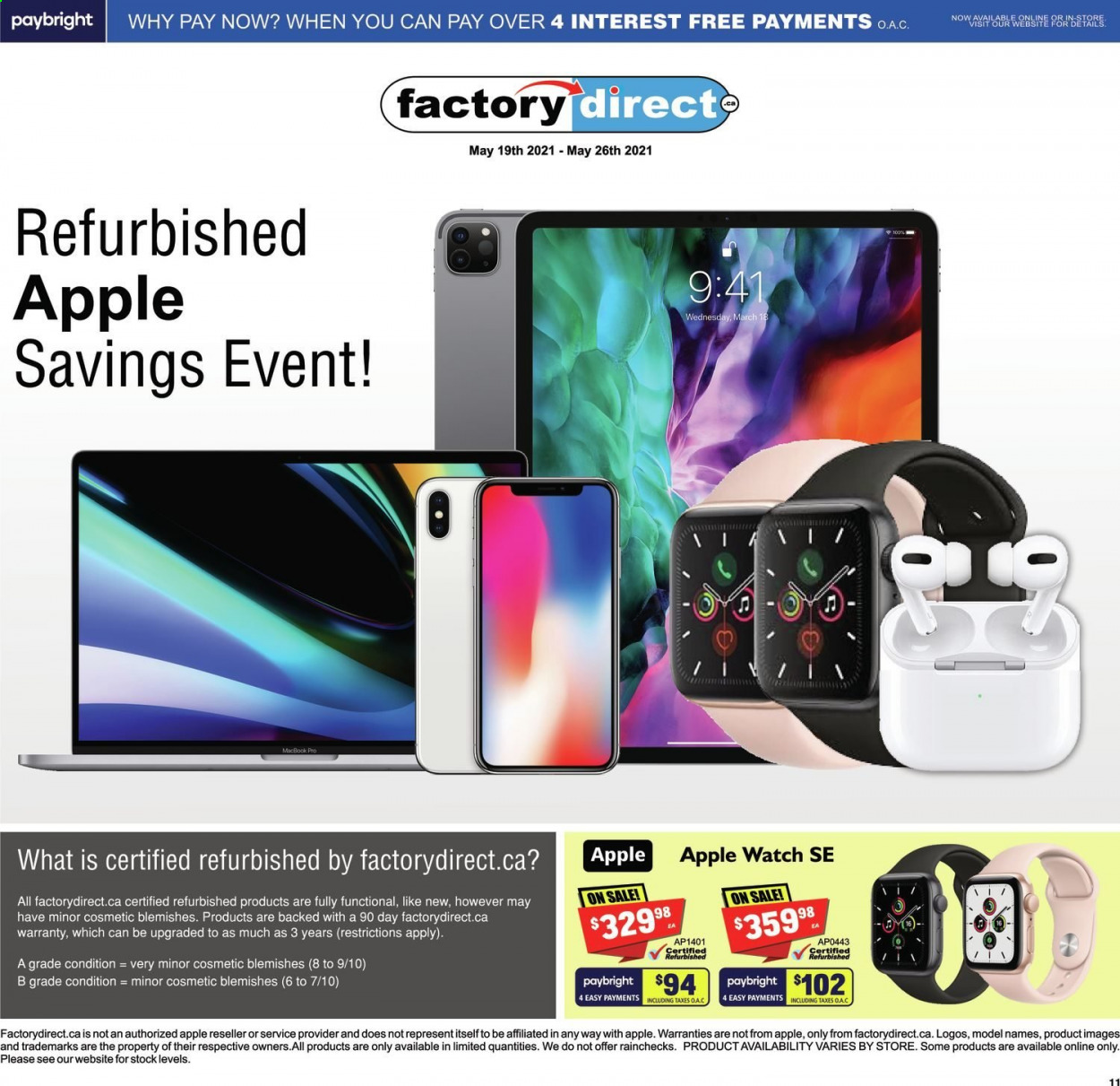 thumbnail - Factory Direct Flyer - May 19, 2021 - May 26, 2021 - Sales products - MacBook. Page 1.