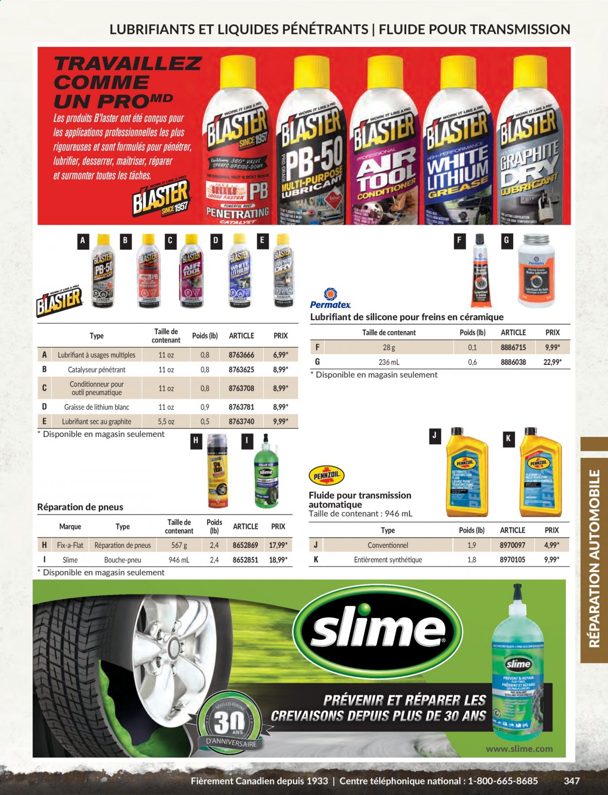 thumbnail - Princess Auto Flyer - Sales products - Slime, B'laster. Page 349.