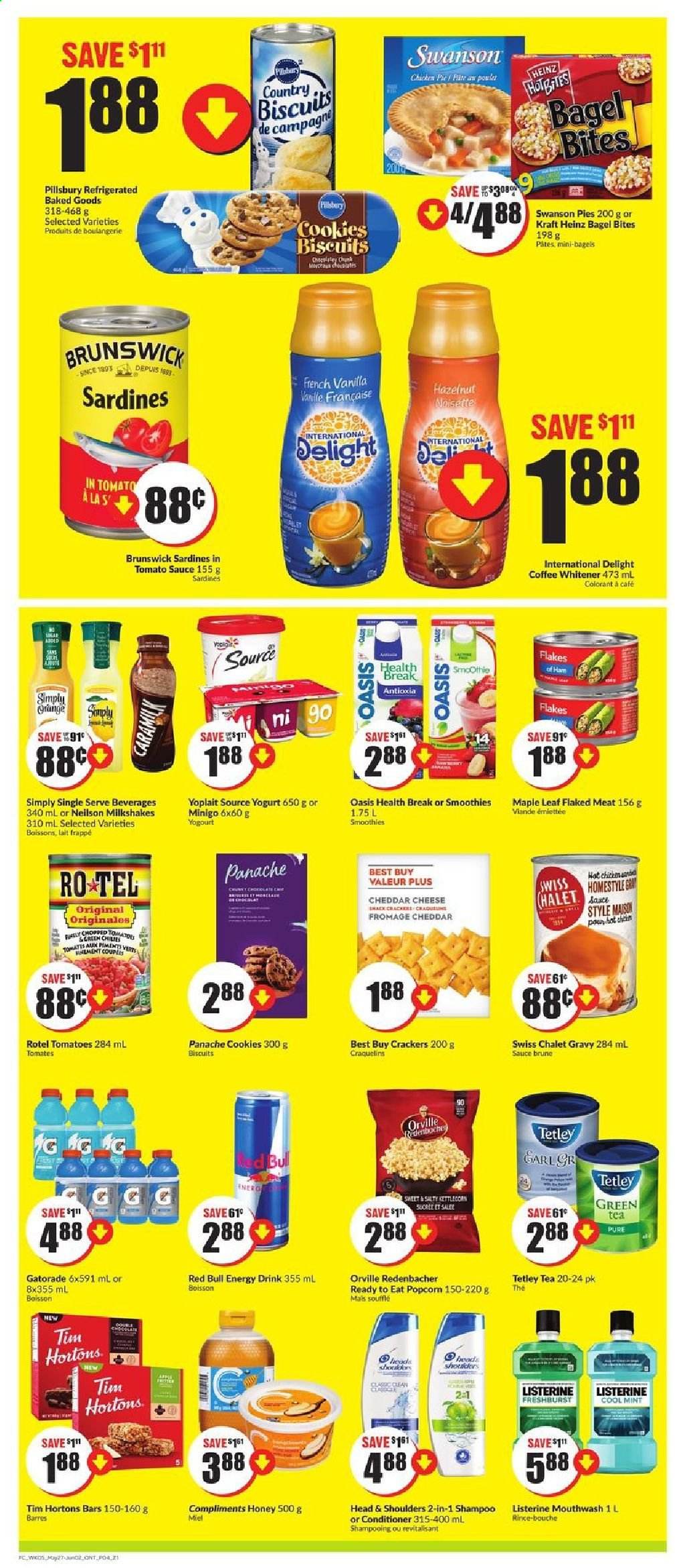 thumbnail - Circulaire FreshCo. - 27 Mai 2021 - 02 Juin 2021 - Produits soldés - pâtes, fromage, biscuits, cookies, crackers, Oasis, Head & Shoulders, sardines, Listerine. Page 4.