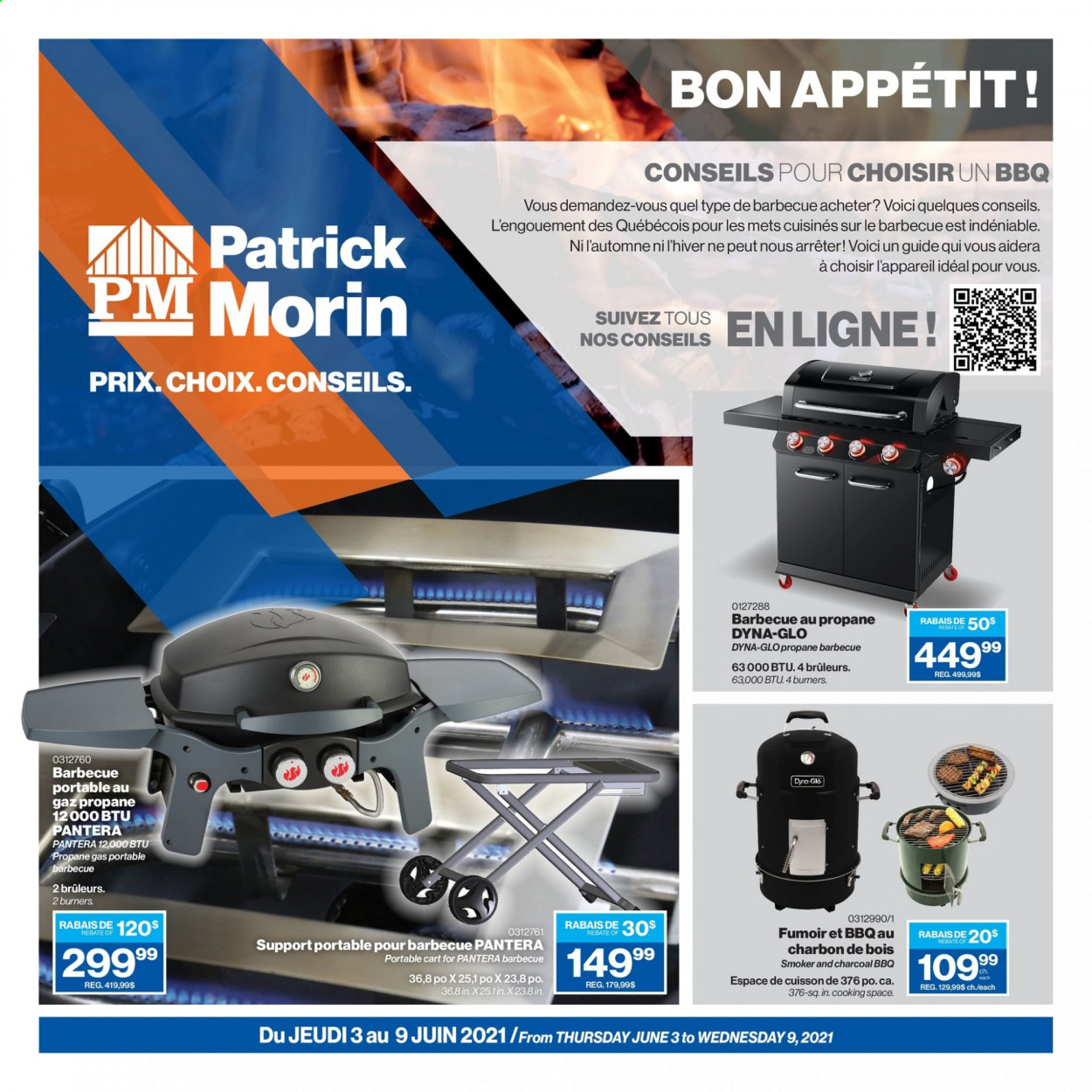 thumbnail - Patrick Morin Flyer - June 03, 2021 - June 09, 2021 - Sales products - smoker, portable barbecue. Page 1.