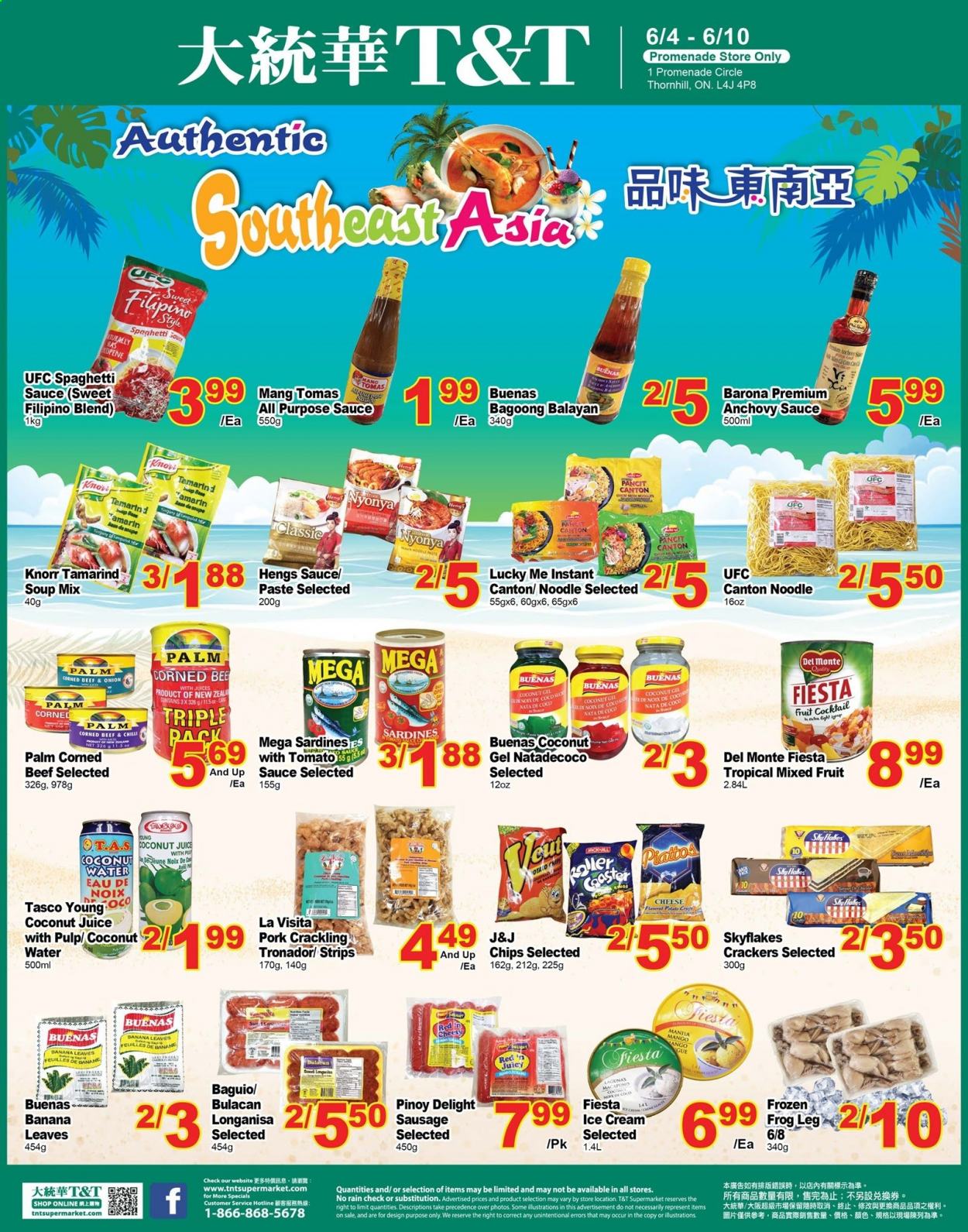 thumbnail - Circulaire T&T Supermarket - 04 Juin 2021 - 10 Juin 2021 - Produits soldés - noix de coco, Knorr, chips, crackers, sardines. Page 1.