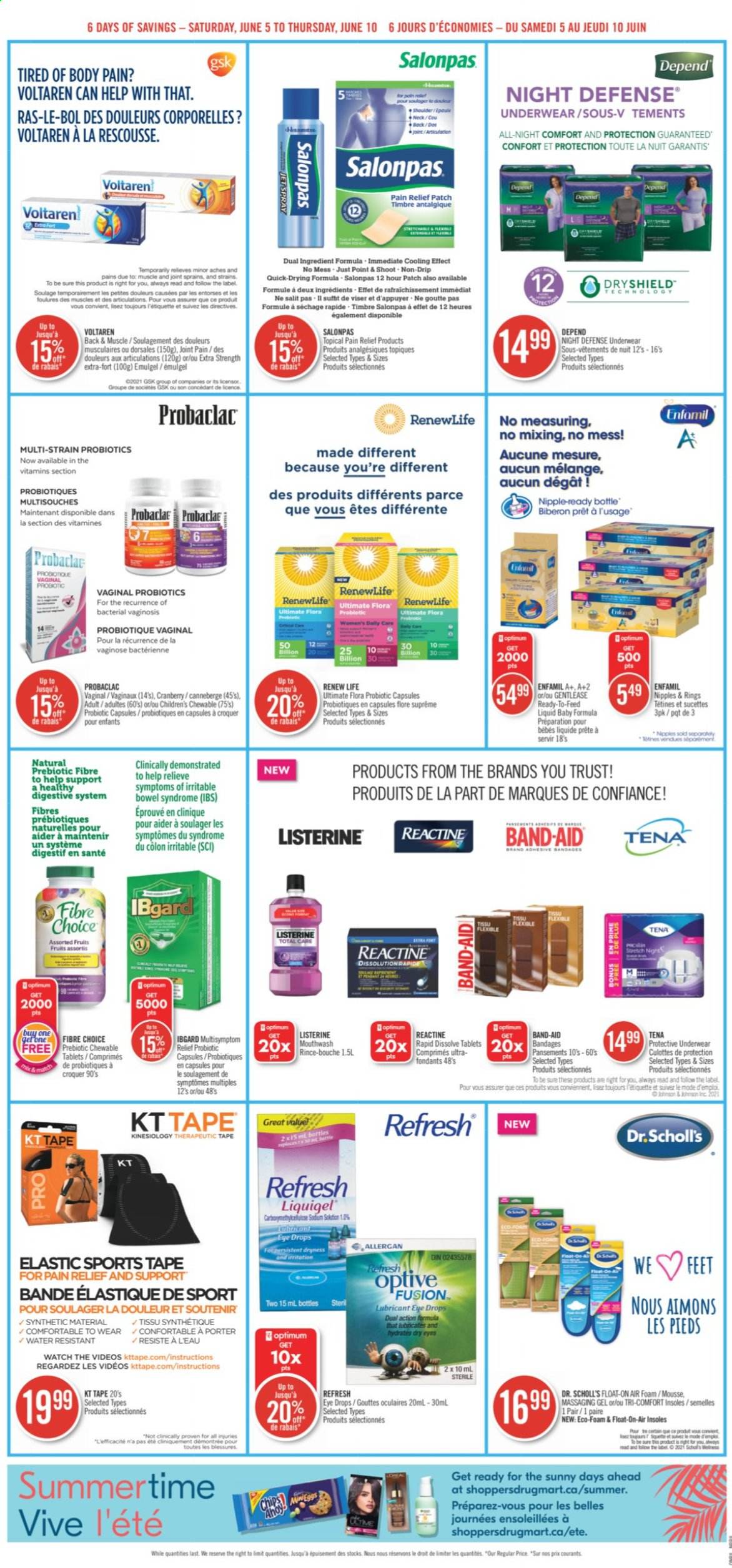 thumbnail - Shoppers Drug Mart Flyer - June 05, 2021 - June 10, 2021 - Sales products - Digestive, Enfamil, mouthwash, Clinique, Sure, lubricant, pain relief, probiotics, eye drops, Dr. Scholl's, Listerine. Page 7.