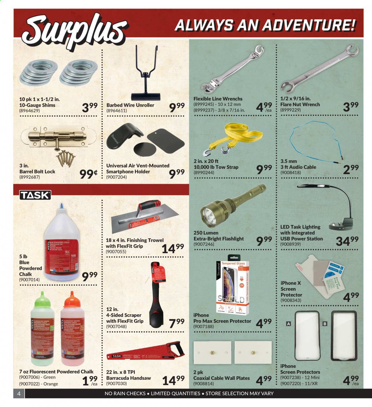 thumbnail - Princess Auto Flyer - June 01, 2021 - June 30, 2021 - Sales products - wrench, handsaw, holder, strap, tow strap, iPhone X, barbed wire. Page 4.