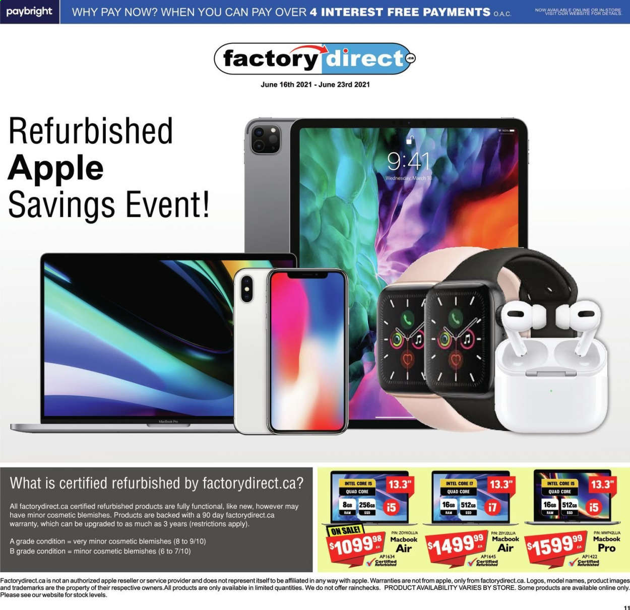 thumbnail - Circulaire Factory Direct - 16 Juin 2021 - 23 Juin 2021 - Produits soldés - Apple. Page 1.