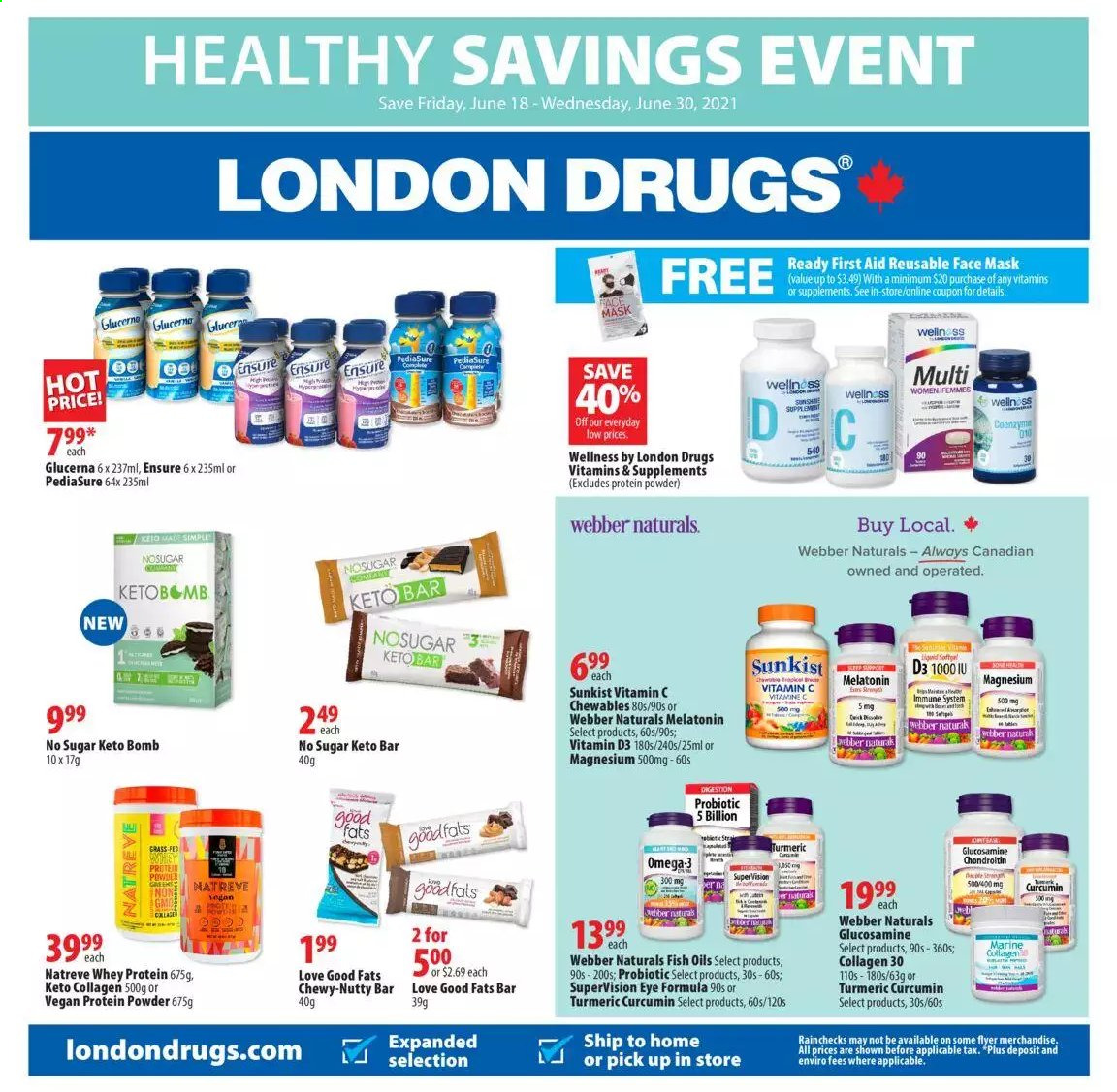 thumbnail - Circulaire London Drugs - 18 Juin 2021 - 30 Juin 2021 - Produits soldés - Always. Page 1.