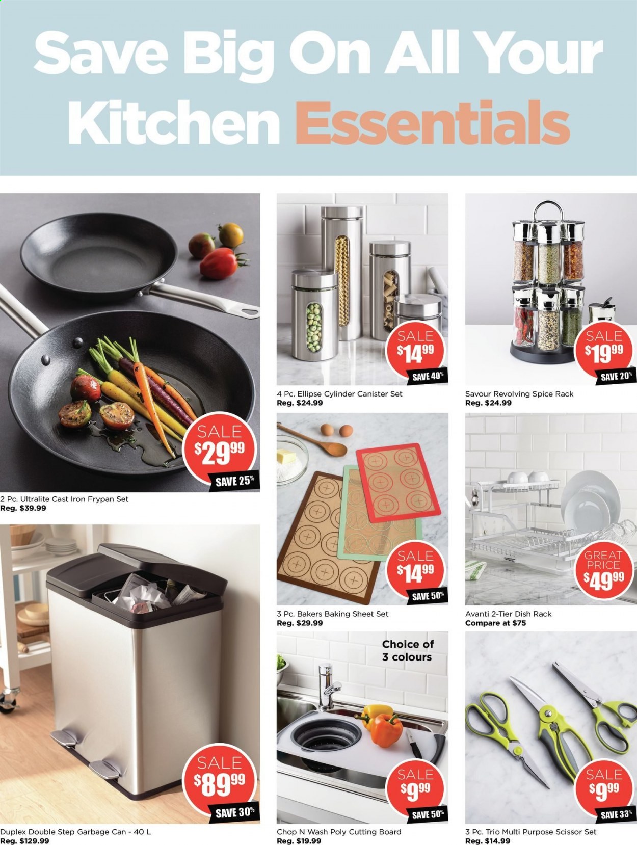 thumbnail - Kitchen Stuff Plus Flyer - June 17, 2021 - June 27, 2021 - Sales products - canister, cutting board, dish rack, frying pan, scissors. Page 21.