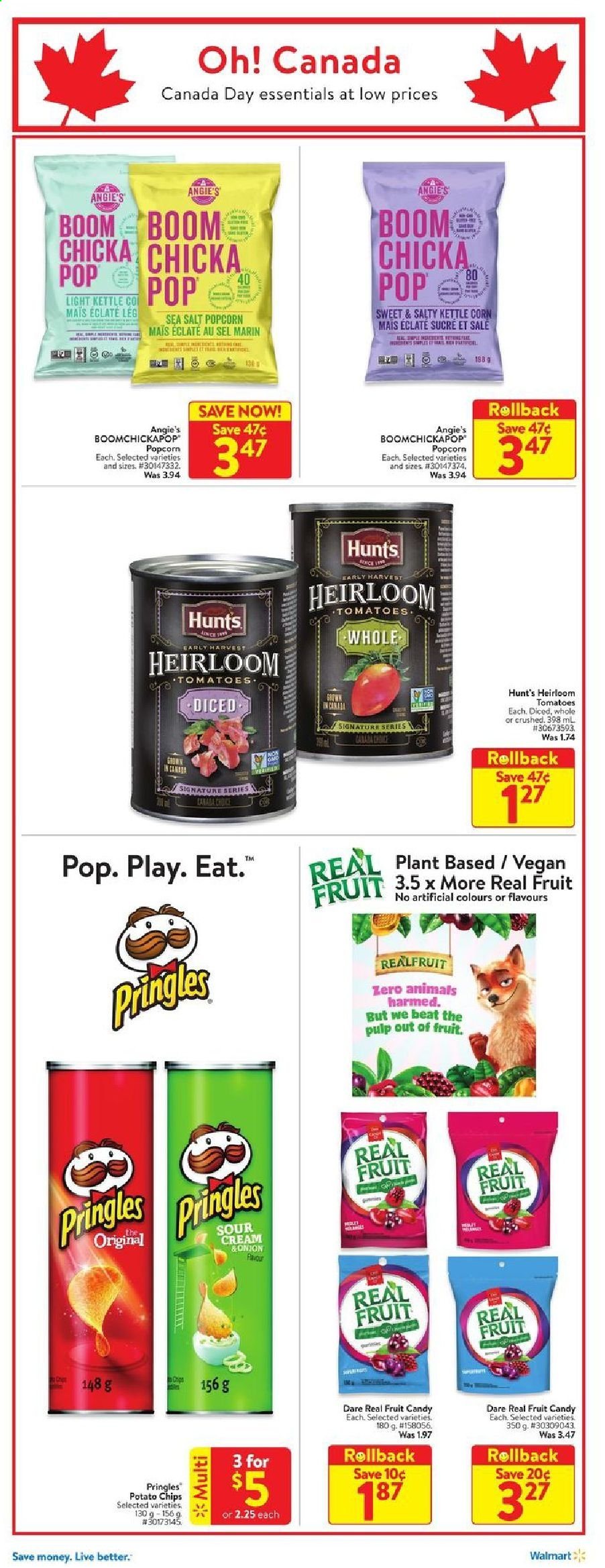thumbnail - Walmart Flyer - June 24, 2021 - June 30, 2021 - Sales products - tomatoes, sour cream, kettle corn, potato chips, Pringles, popcorn, chips. Page 5.