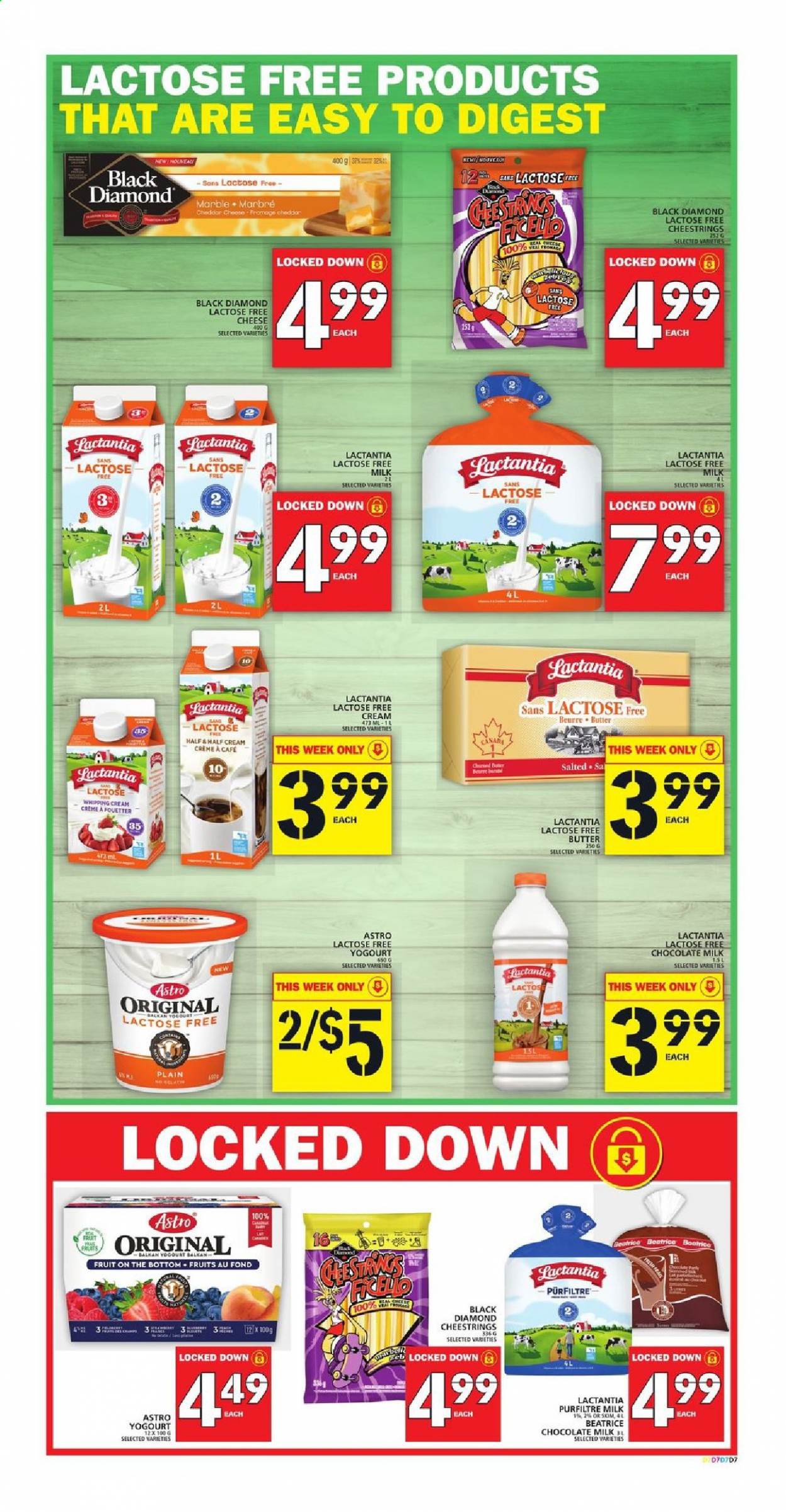 thumbnail - Food Basics Flyer - June 24, 2021 - June 30, 2021 - Sales products - string cheese, cheese, milk, lactose free milk, butter, milk chocolate, chocolate. Page 9.