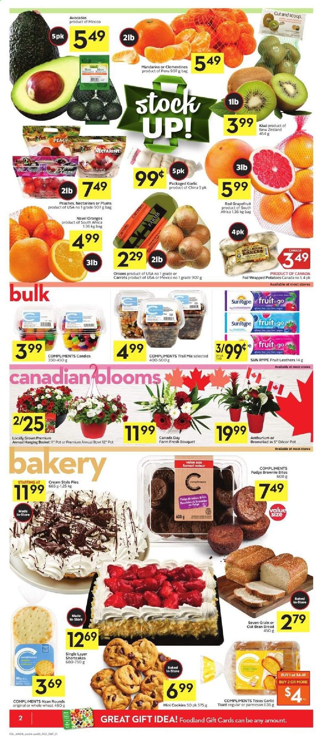 thumbnail - Circulaire Foodland - 24 Juin 2021 - 30 Juin 2021 - Produits soldés - nectarine, oranges, cookies, carotte, kiwi, clémentines, parmesan. Page 4.
