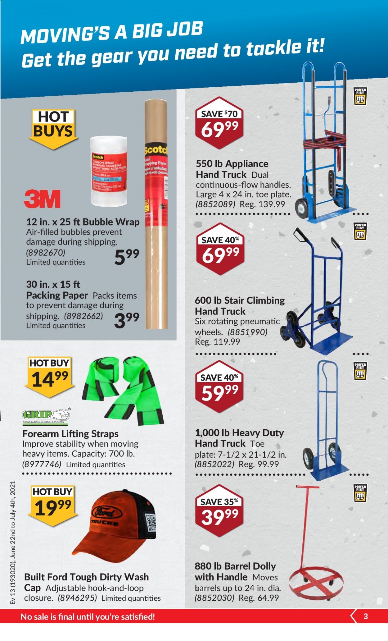 thumbnail - Princess Auto Flyer - June 22, 2021 - July 04, 2021 - Sales products - hand truck. Page 4.