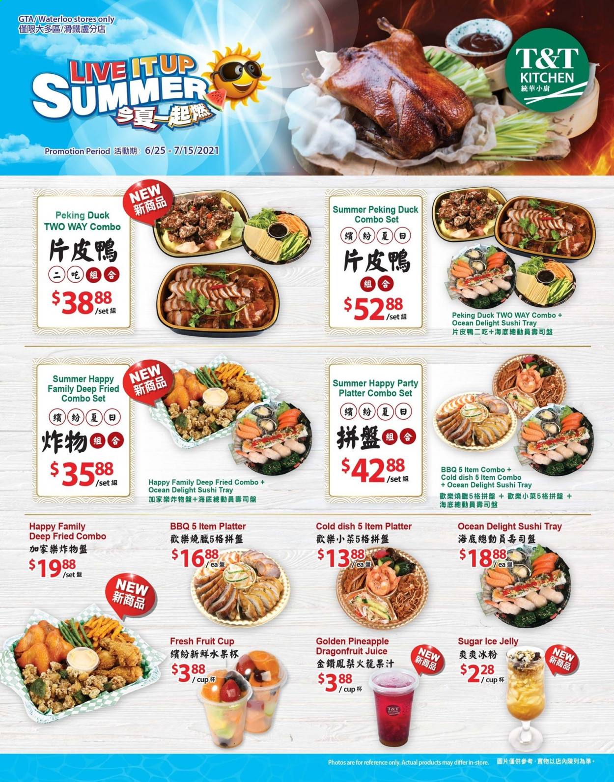 thumbnail - Circulaire T&T Supermarket - 25 Juin 2021 - 15 Juillet 2021 - Produits soldés - sushi. Page 1.