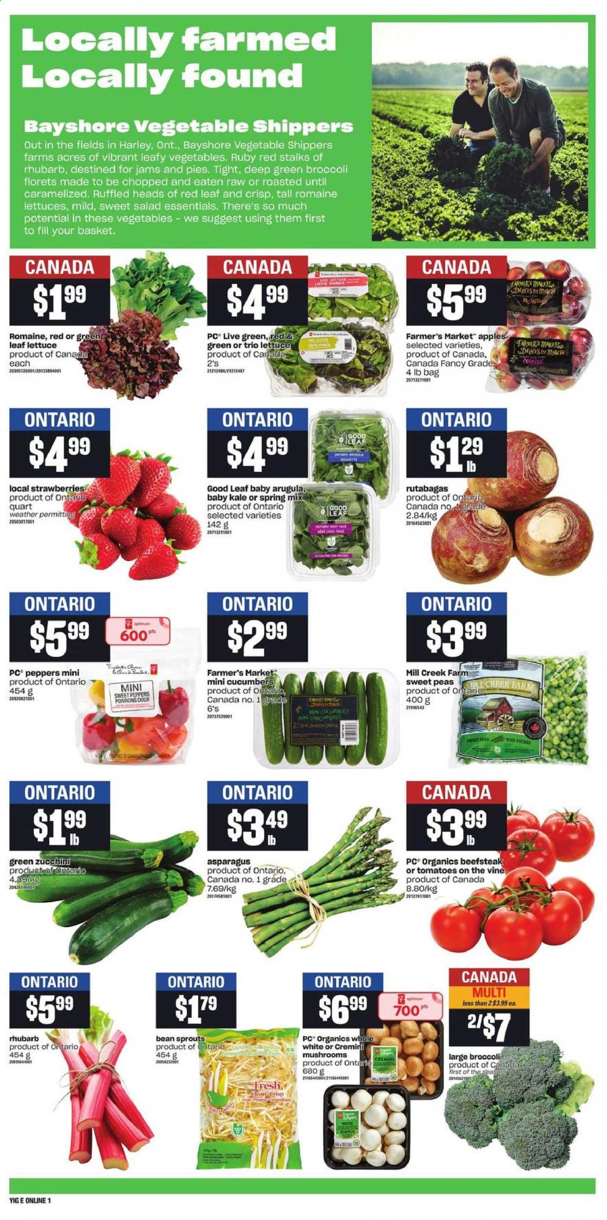 thumbnail - Independent Flyer - June 30, 2021 - July 07, 2021 - Sales products - mushrooms, asparagus, broccoli, cucumber, sweet peppers, tomatoes, zucchini, kale, peas, lettuce, salad, peppers, apples, strawberries, Optimum. Page 4.
