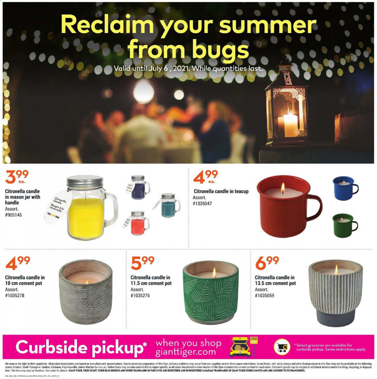 thumbnail - Giant Tiger Flyer - June 30, 2021 - July 06, 2021 - Sales products - pot, candle. Page 4.