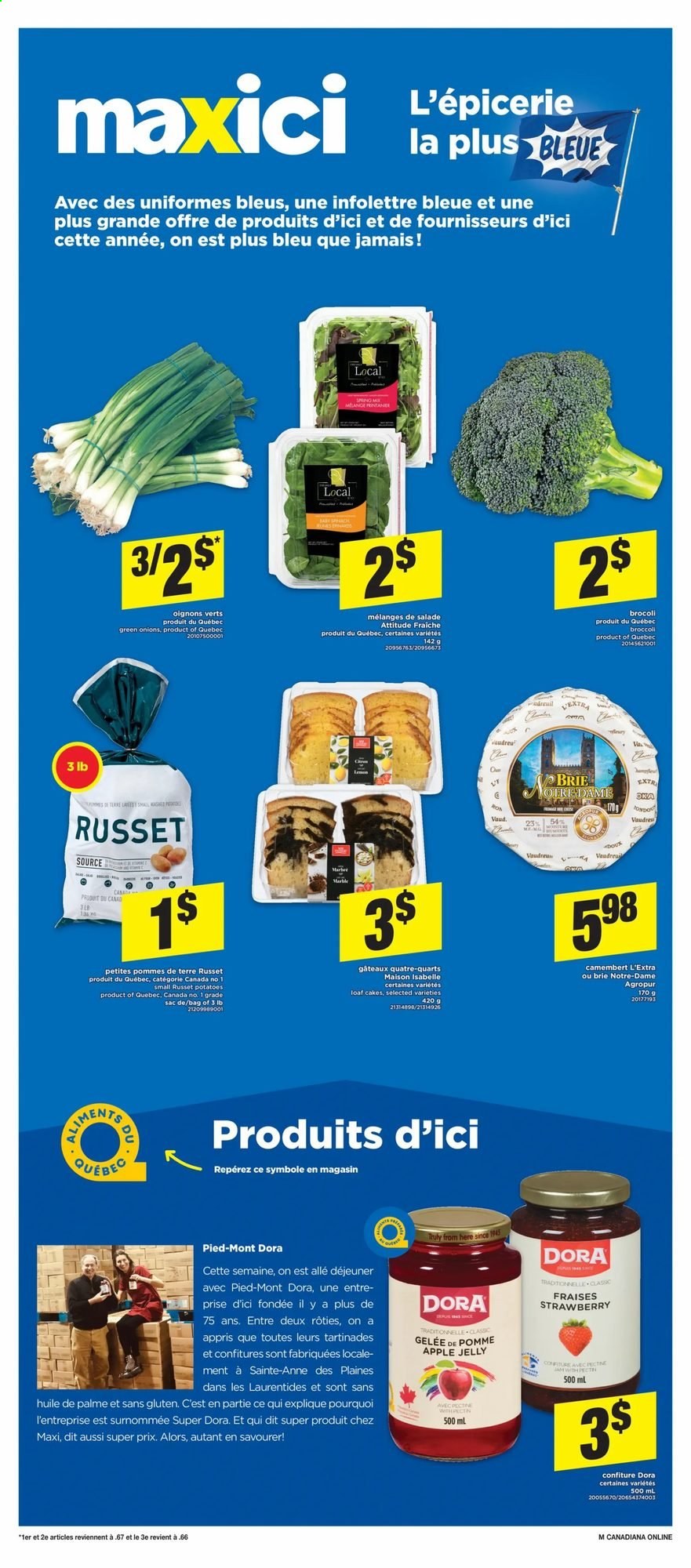 thumbnail - Maxi Flyer - July 01, 2021 - July 07, 2021 - Sales products - cake, broccoli, russet potatoes, potatoes, brie, jelly, apple jelly. Page 2.