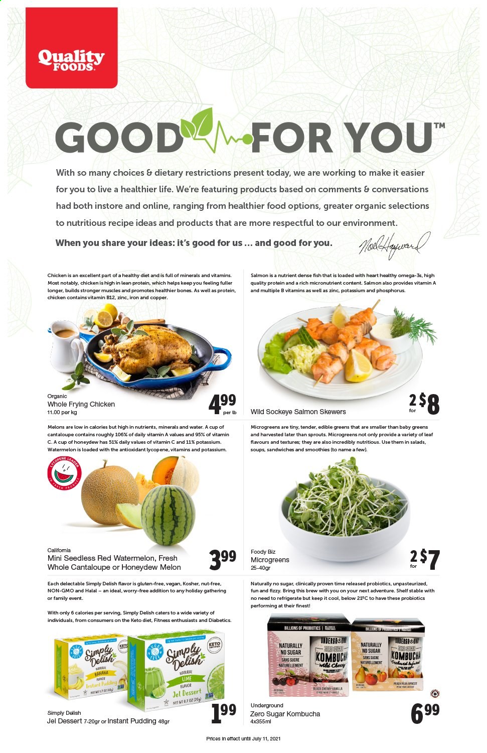 thumbnail - Circulaire Quality Foods - 05 Juillet 2021 - 11 Juillet 2021 - Produits soldés - dessert, melon. Page 1.