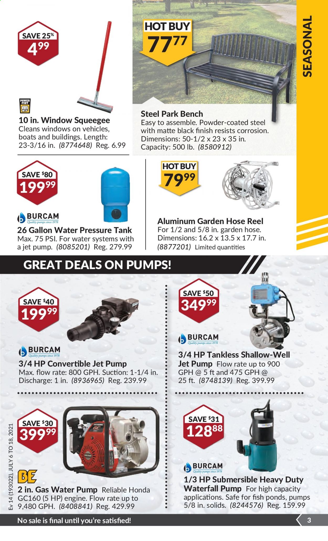 thumbnail - Princess Auto Flyer - July 06, 2021 - July 18, 2021 - Sales products - water pump, window, pump, tank. Page 4.