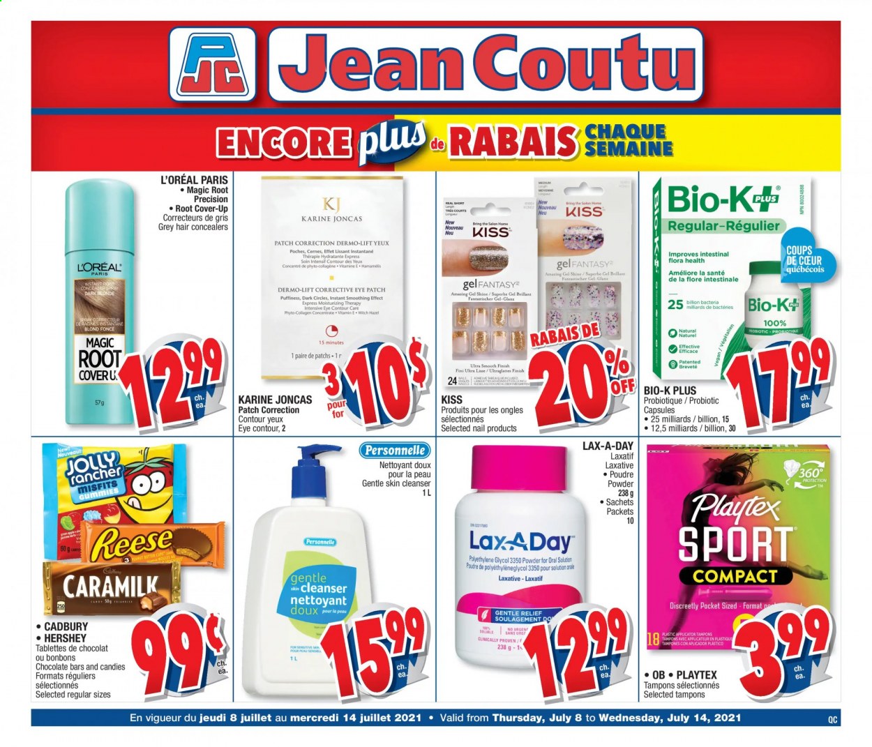 thumbnail - Circulaire Jean Coutu - 08 Juillet 2021 - 14 Juillet 2021 - Produits soldés - bonbons, correcteur, anti-cernes, Finish. Page 1.