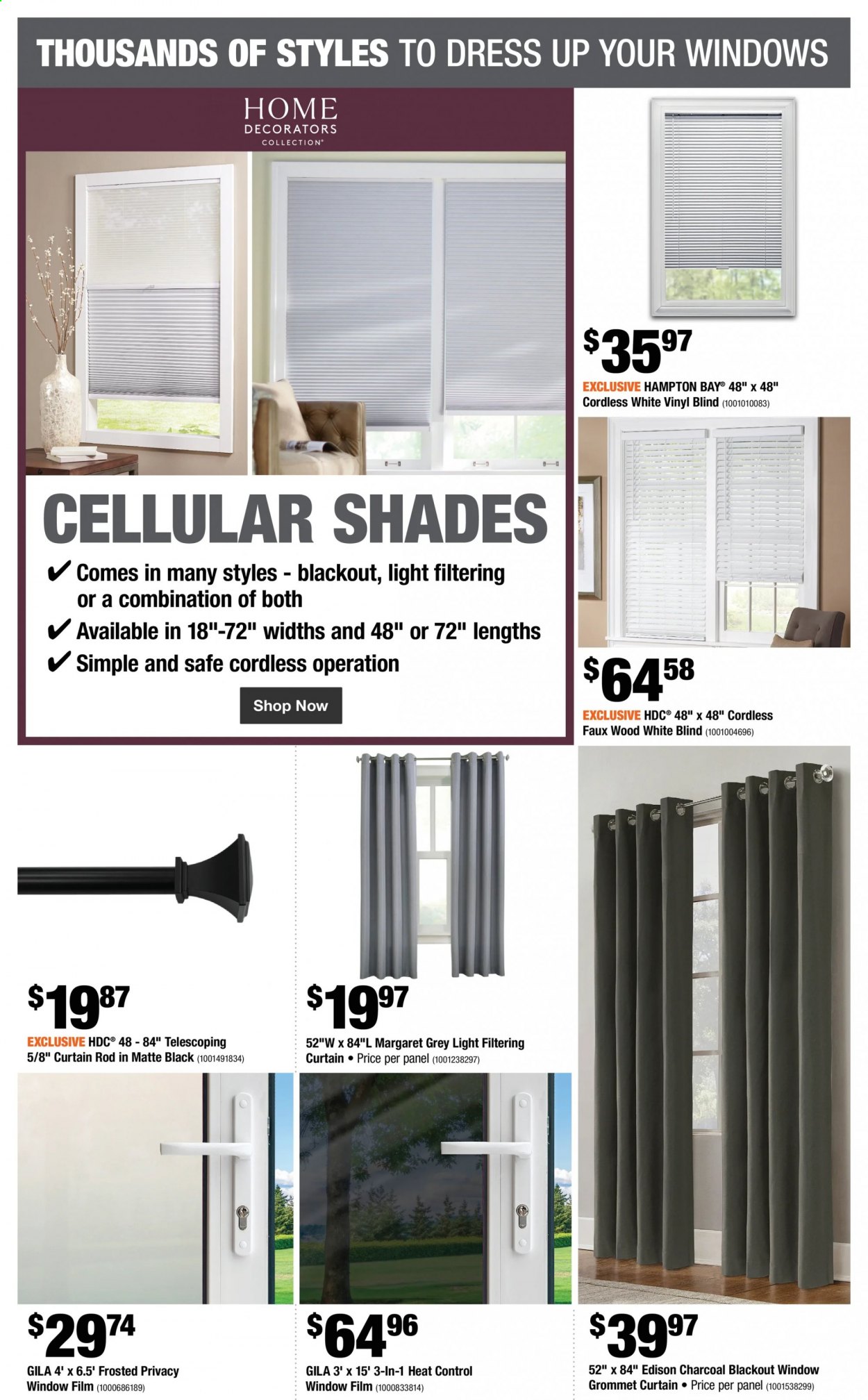thumbnail - The Home Depot Flyer - July 08, 2021 - July 14, 2021 - Sales products - curtain, vinyl, window. Page 20.