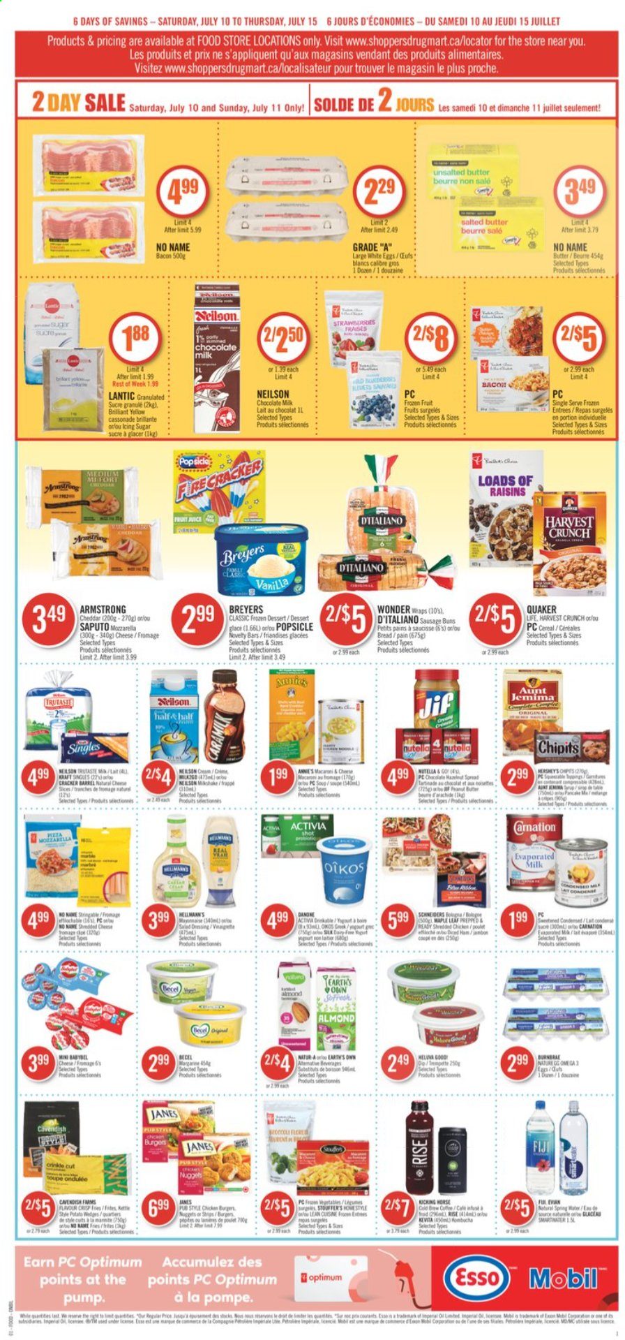 thumbnail - Shoppers Drug Mart Flyer - July 10, 2021 - July 15, 2021 - Sales products - milk chocolate, chocolate, crackers, Annie's, sugar, cereals, Quaker, Jif, dried fruit, mozzarella, raisins, Nutella. Page 5.