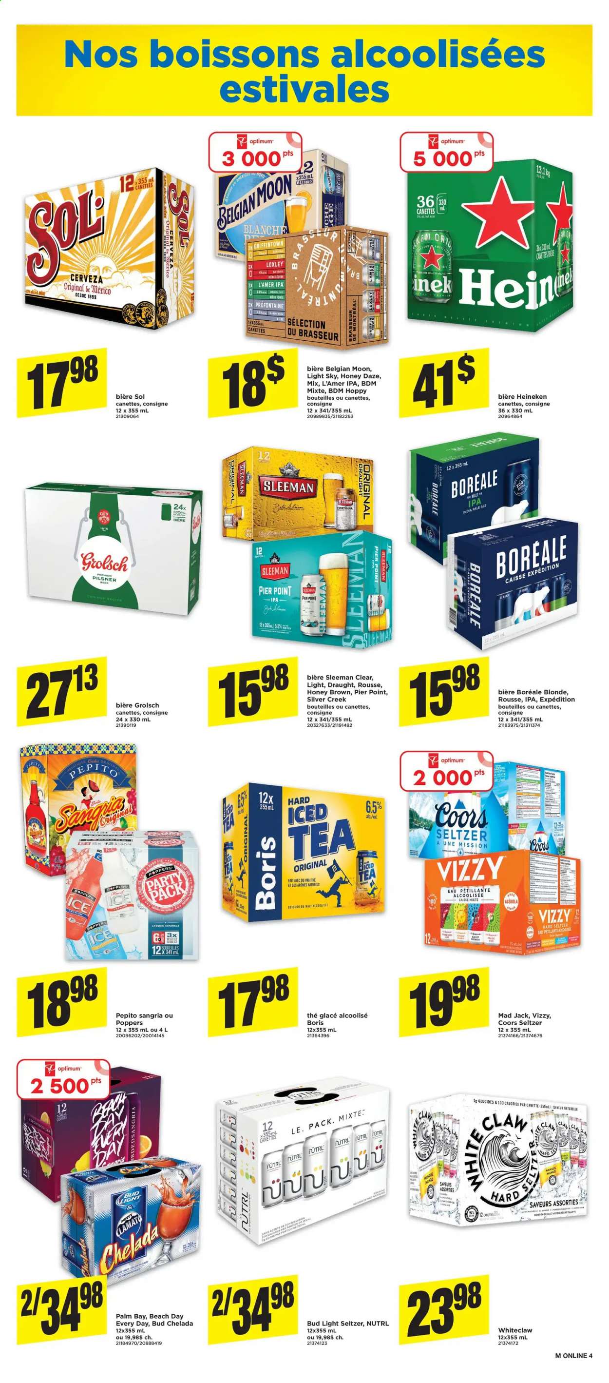 thumbnail - Maxi Flyer - July 15, 2021 - July 21, 2021 - Sales products - Ace, malt, honey, Clamato, tea, Hard Seltzer, beer, Bud Light, Heineken, Sol, Grolsch, IPA, Coors. Page 10.