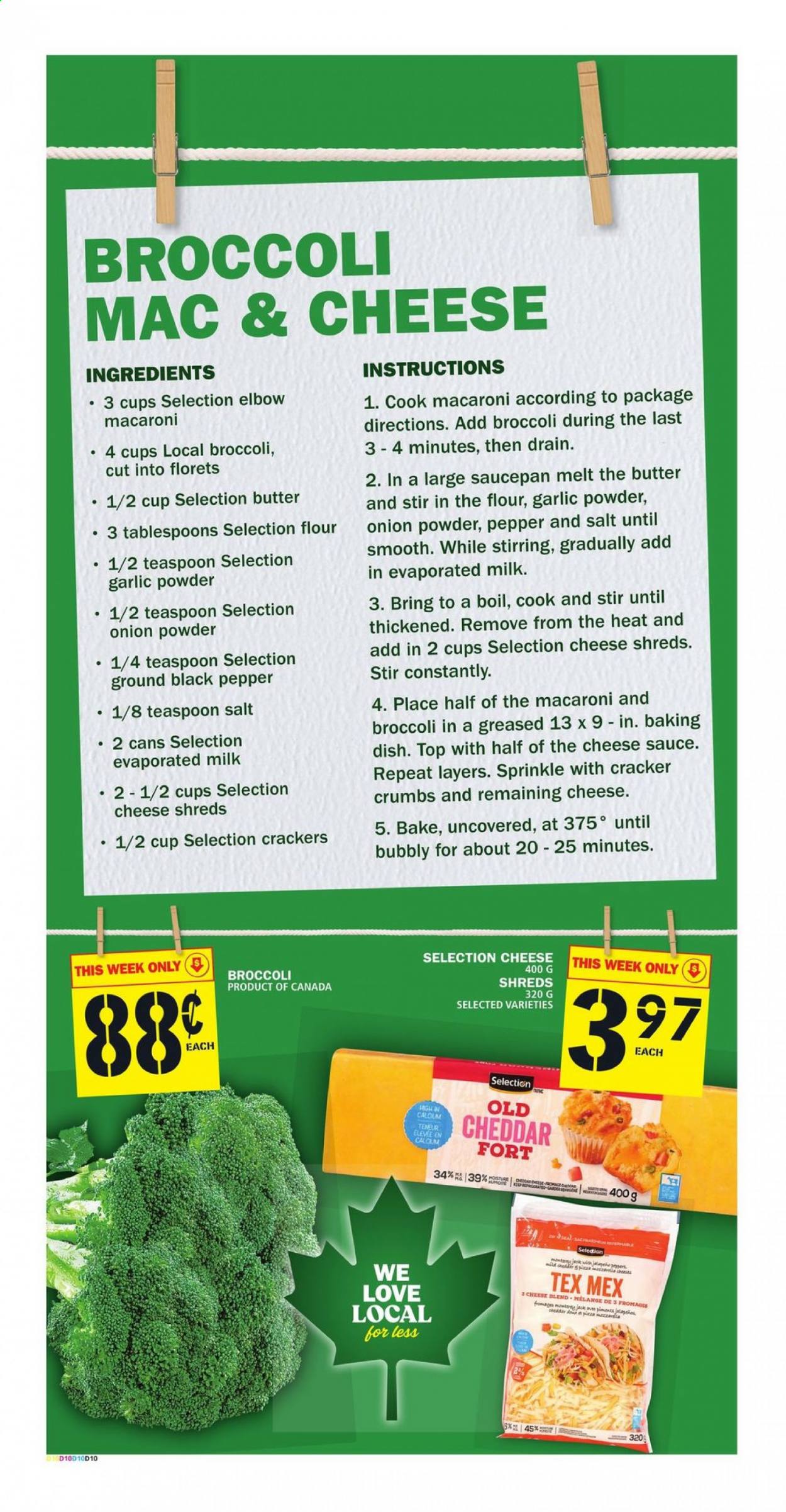 thumbnail - Food Basics Flyer - July 15, 2021 - July 21, 2021 - Sales products - macaroni, cheddar, evaporated milk, crackers, flour, garlic powder, onion powder, saucepan, teaspoon. Page 12.