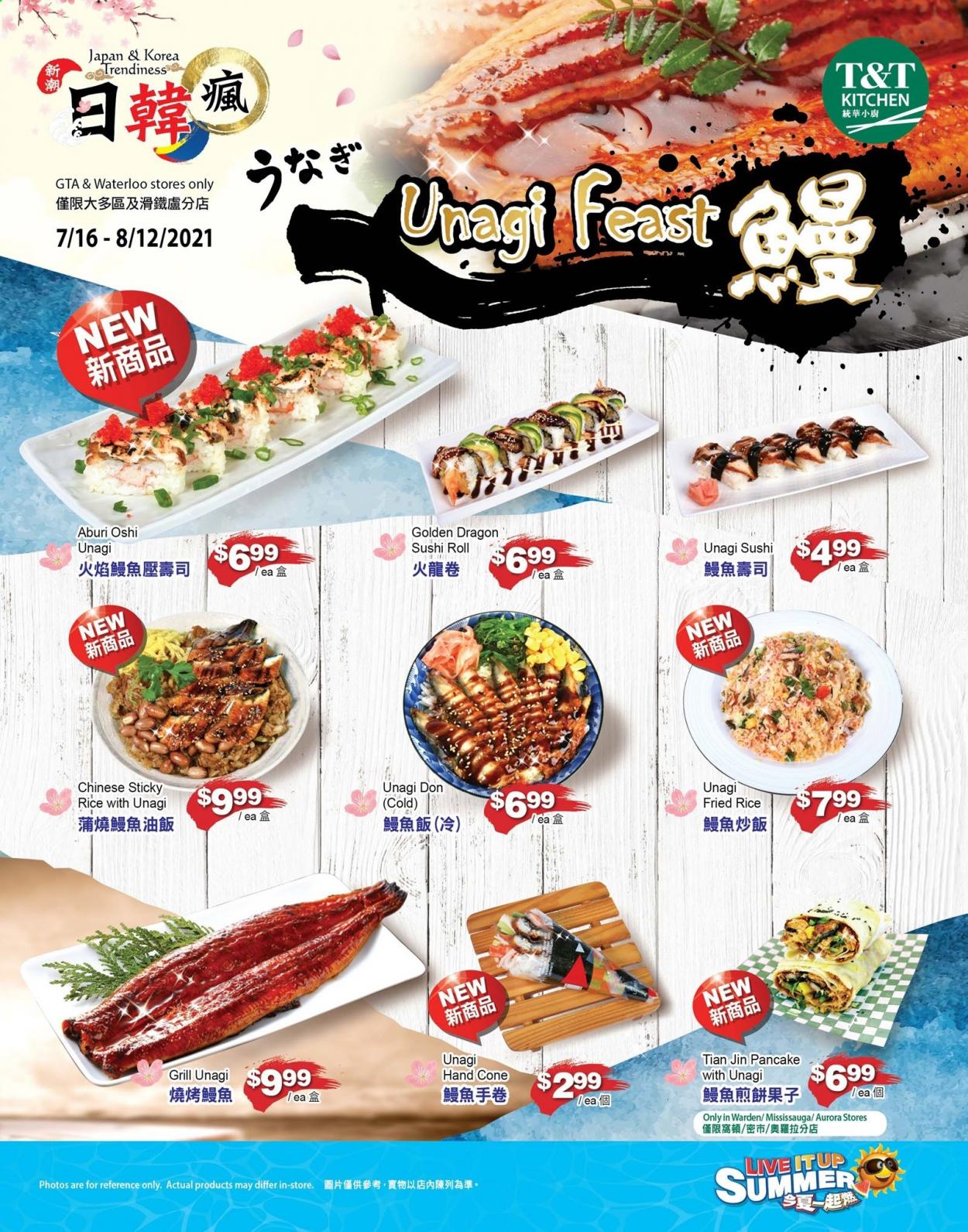 thumbnail - Circulaire T&T Supermarket - 16 Juillet 2021 - 12 Août 2021 - Produits soldés - sushi. Page 1.
