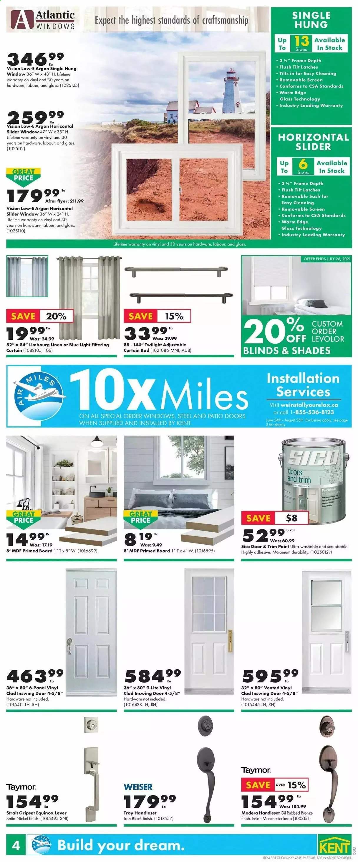 thumbnail - Kent Flyer - July 22, 2021 - July 28, 2021 - Sales products - oil, linens, curtain, paint, blinds. Page 4.