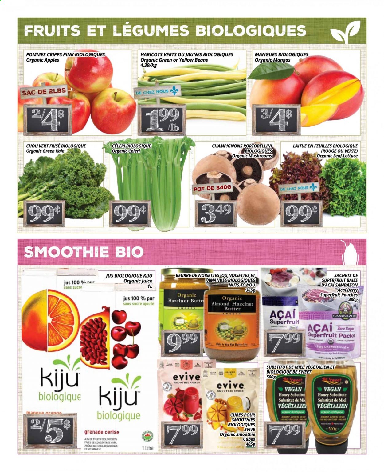 thumbnail - Circulaire PA Nature - 02 Août 2021 - 15 Août 2021 - Produits soldés - haricots, jus, amandes, smoothie, céleri, chou. Page 4.