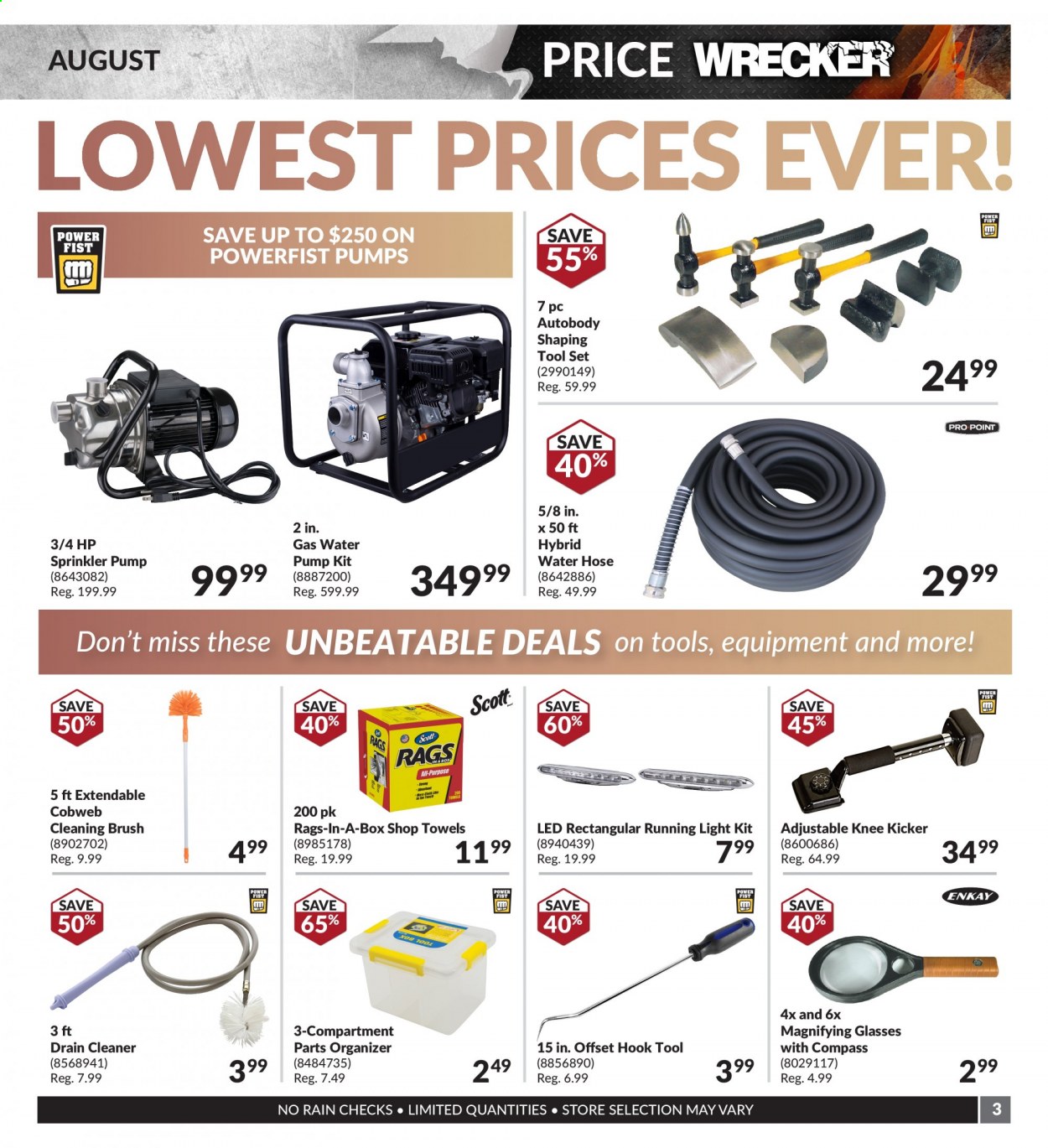 thumbnail - Princess Auto Flyer - August 01, 2021 - August 31, 2021 - Sales products - tool set, brush, cleaner, hook, pump. Page 3.